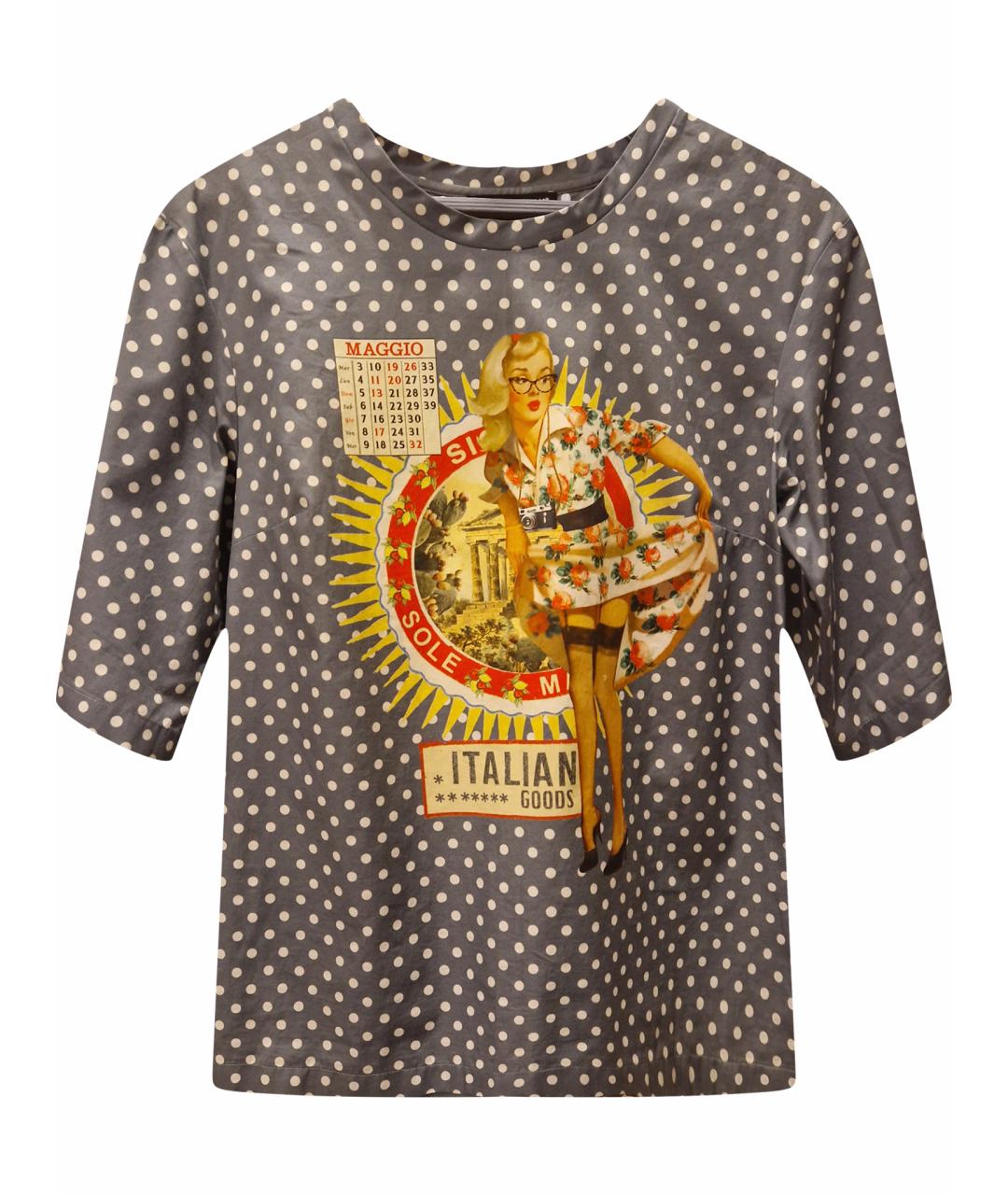 DOLCE&GABBANA Синяя хлопковая футболка, фото 1