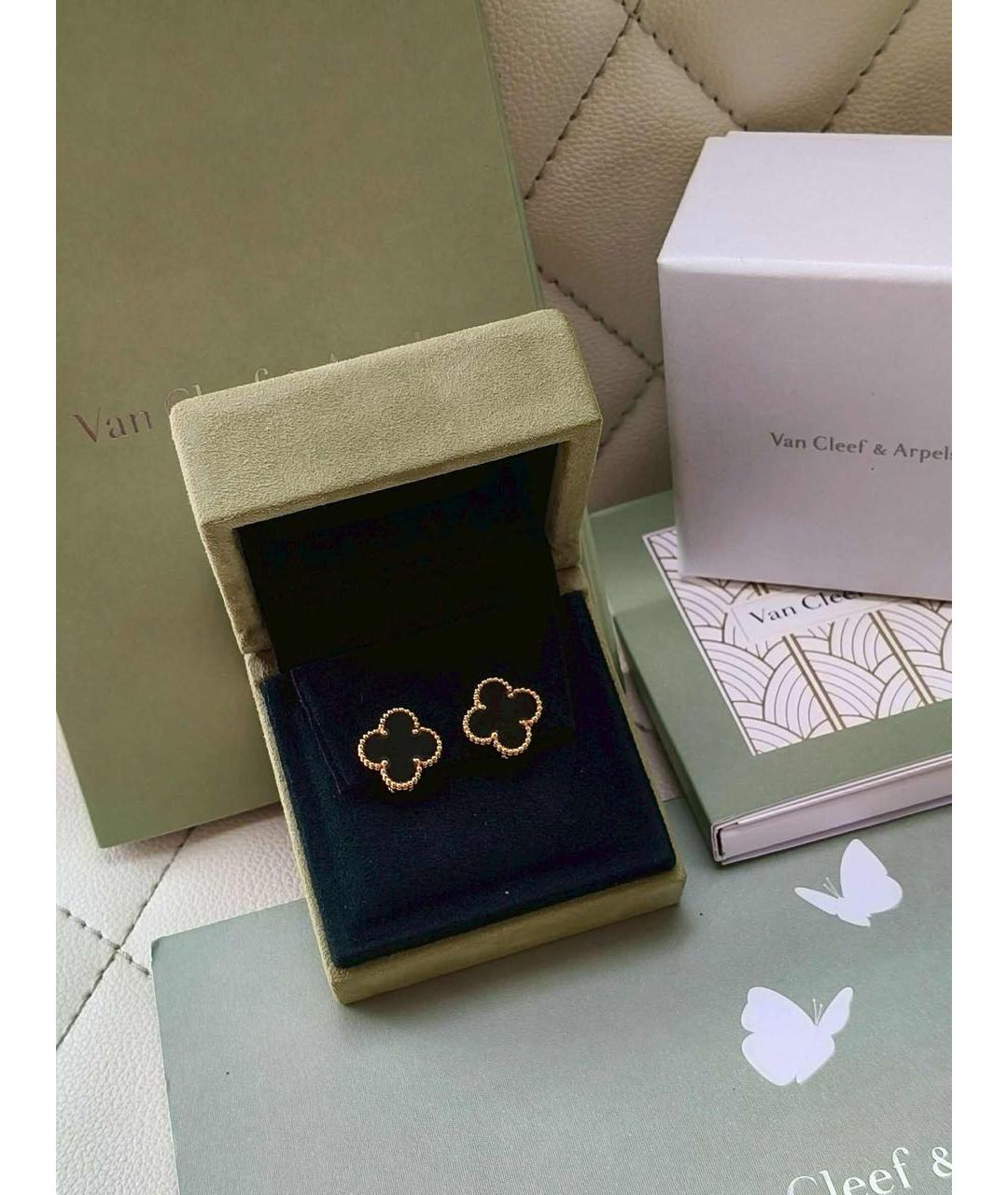 VAN CLEEF & ARPELS Черные серьги из желтого золота, фото 2