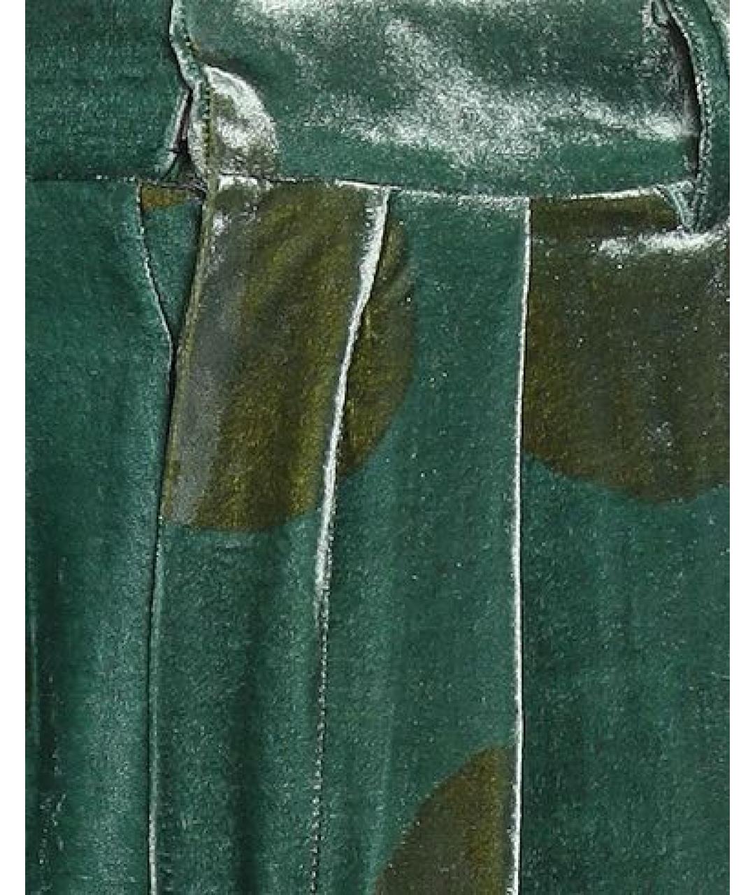 UMA WANG Зеленые вискозные прямые брюки, фото 4