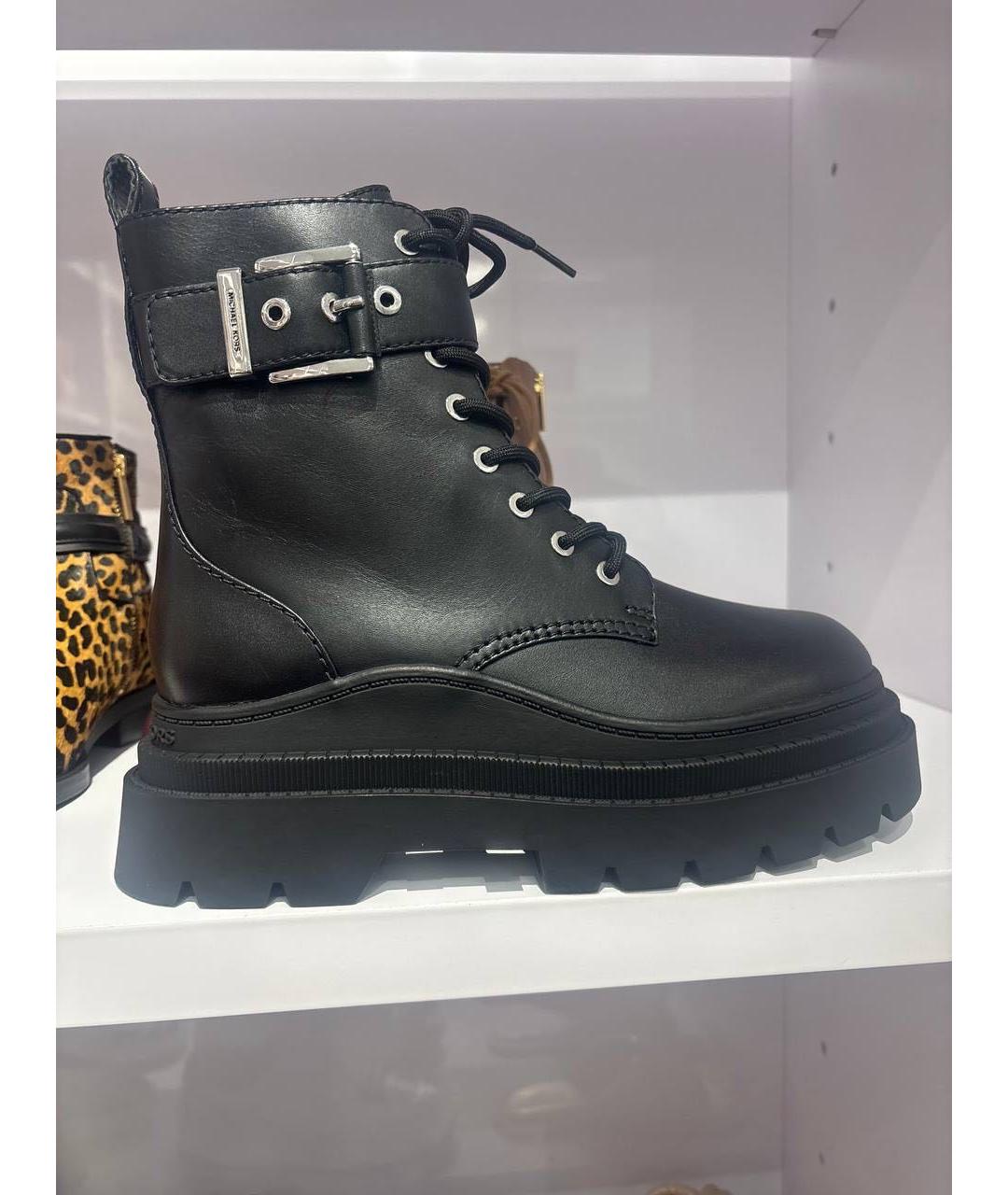 MICHAEL KORS Черные кожаные ботинки, фото 4