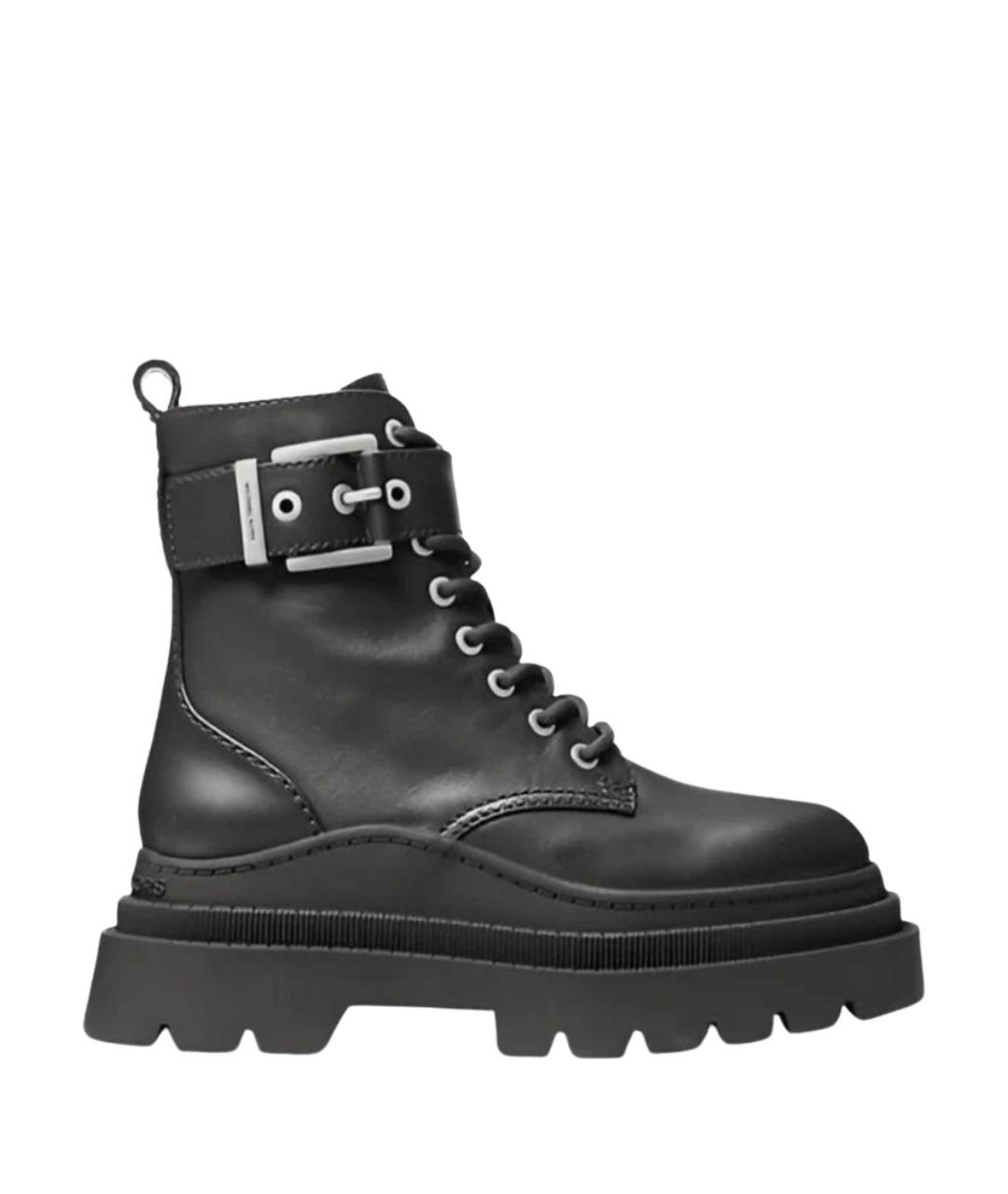 MICHAEL KORS Черные кожаные ботинки, фото 1