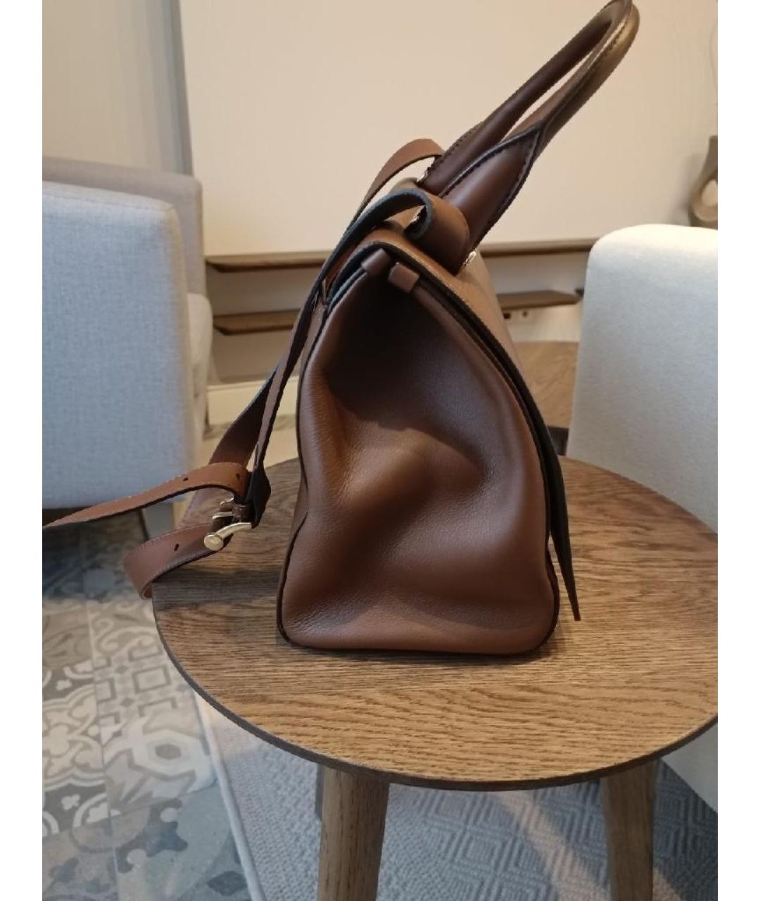 MAX MARA Коричневая кожаная сумка с короткими ручками, фото 2