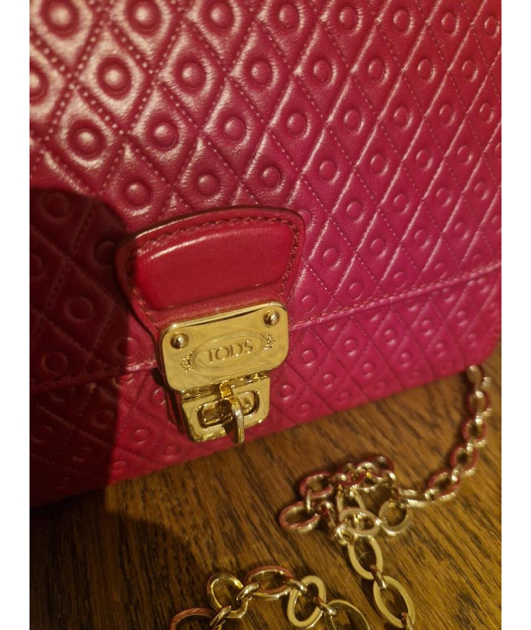 TOD'S Розовая кожаная сумка через плечо, фото 5