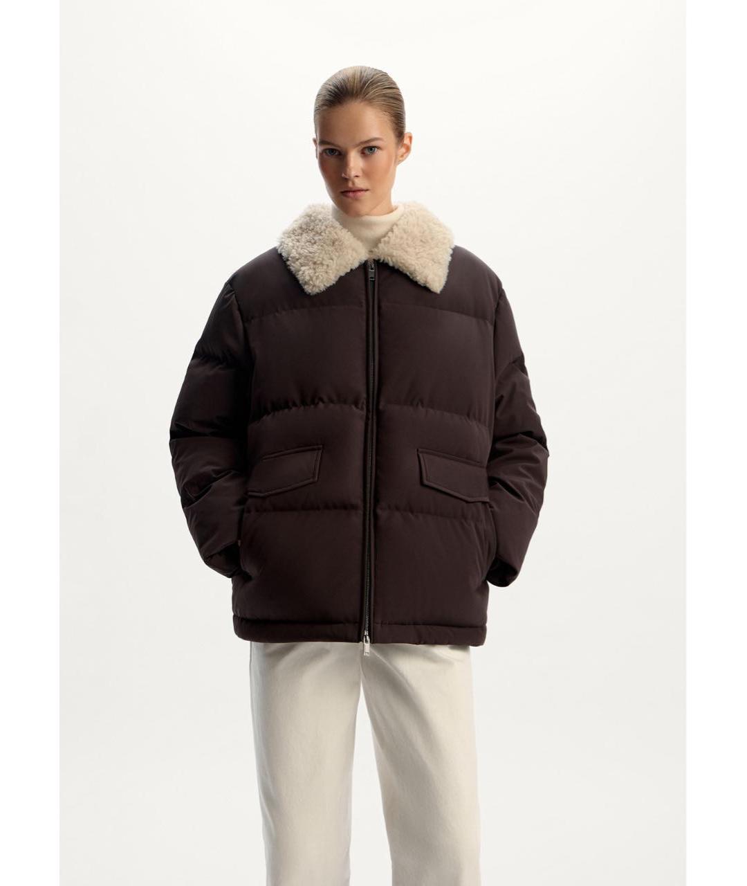 12 STOREEZ Коричневый полиамидовый пуховик, фото 5