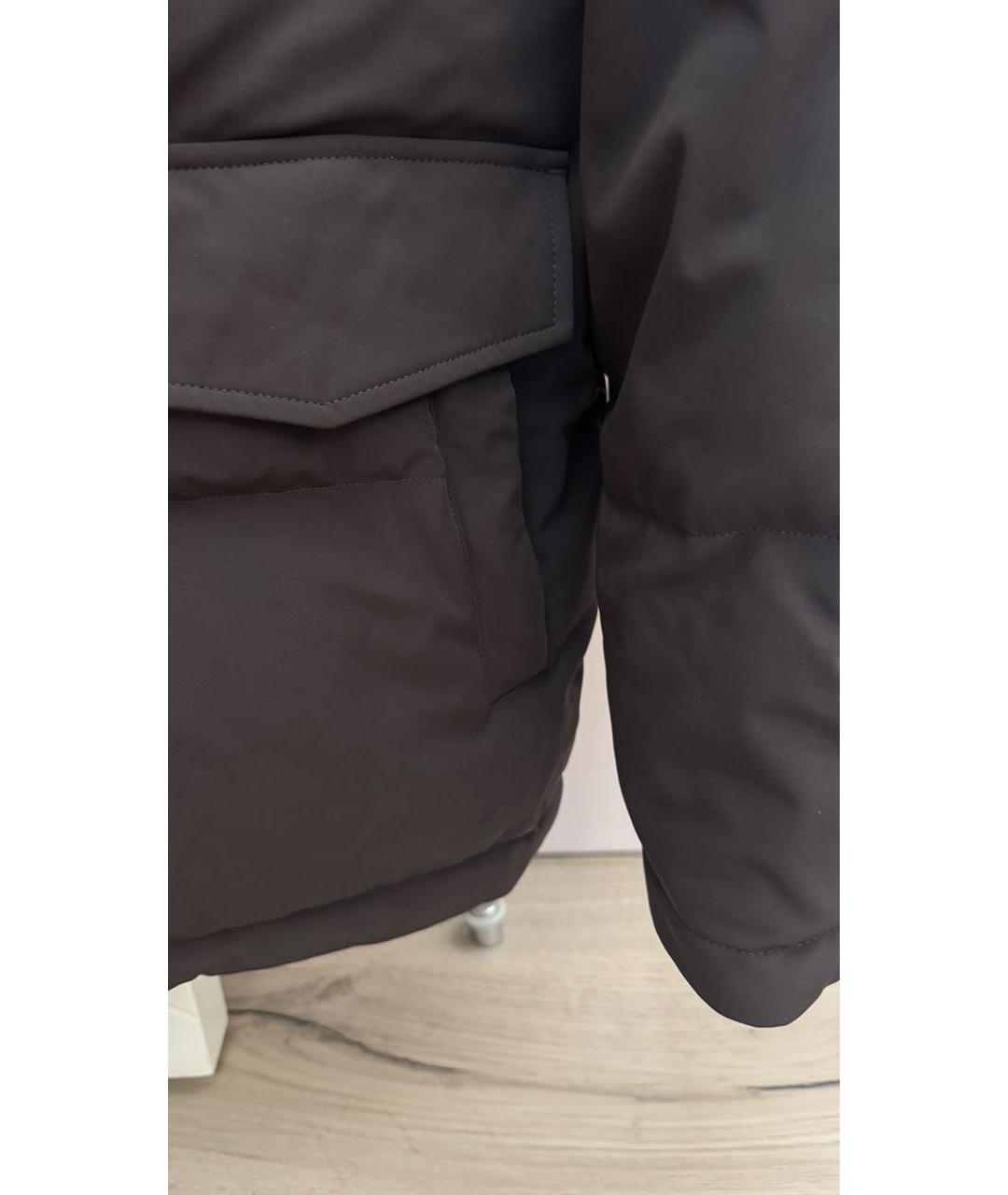 12 STOREEZ Коричневый полиамидовый пуховик, фото 4