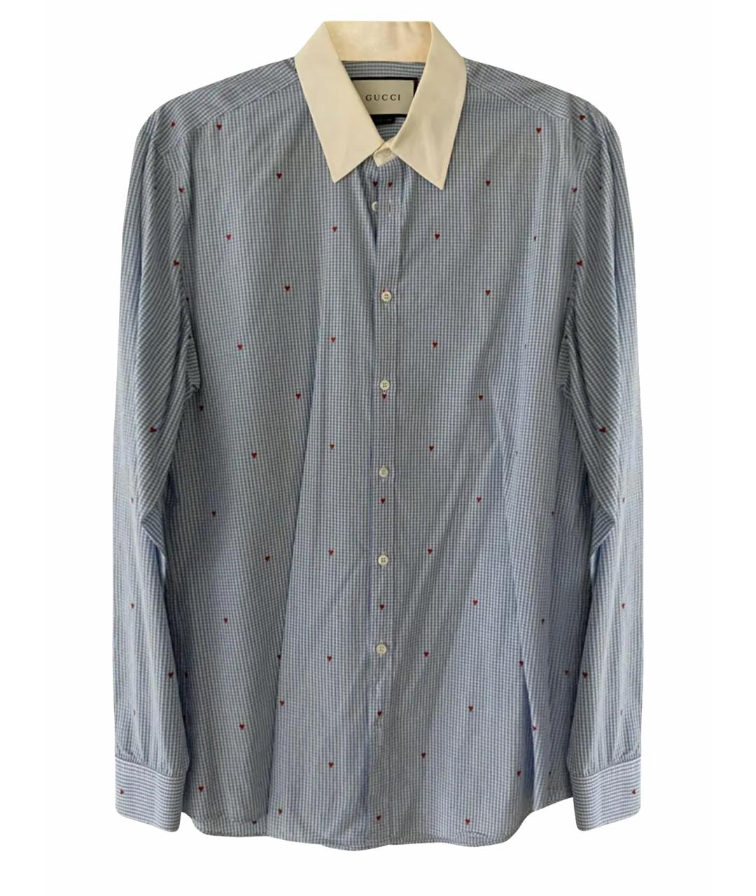 GUCCI Голубая хлопковая рубашка, фото 1