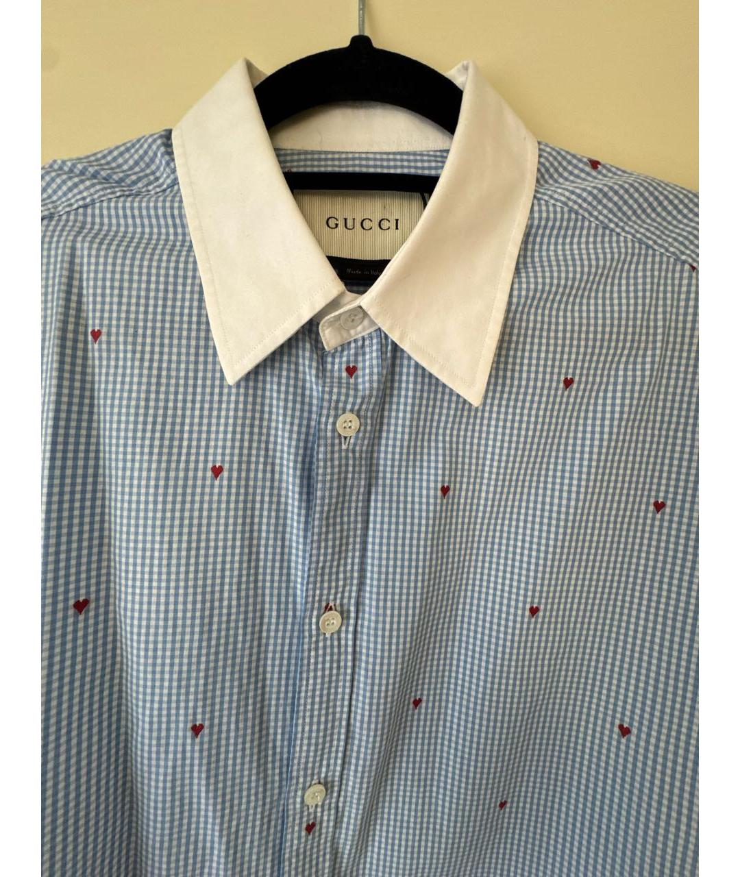 GUCCI Голубая хлопковая рубашка, фото 3