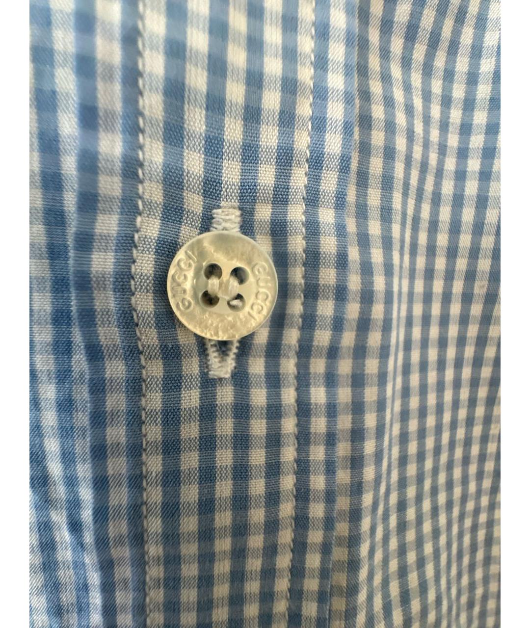 GUCCI Голубая хлопковая рубашка, фото 4