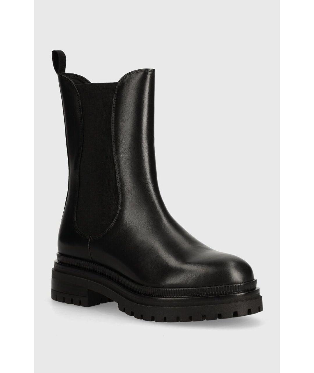 WEEKEND MAX MARA Черные кожаные ботинки, фото 4