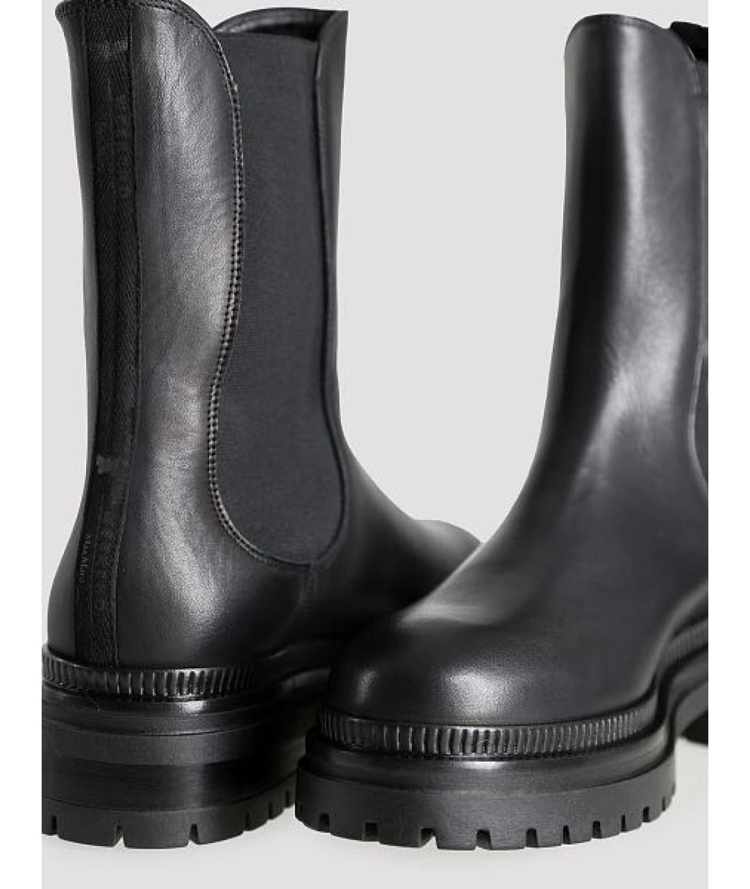 WEEKEND MAX MARA Черные кожаные ботинки, фото 3