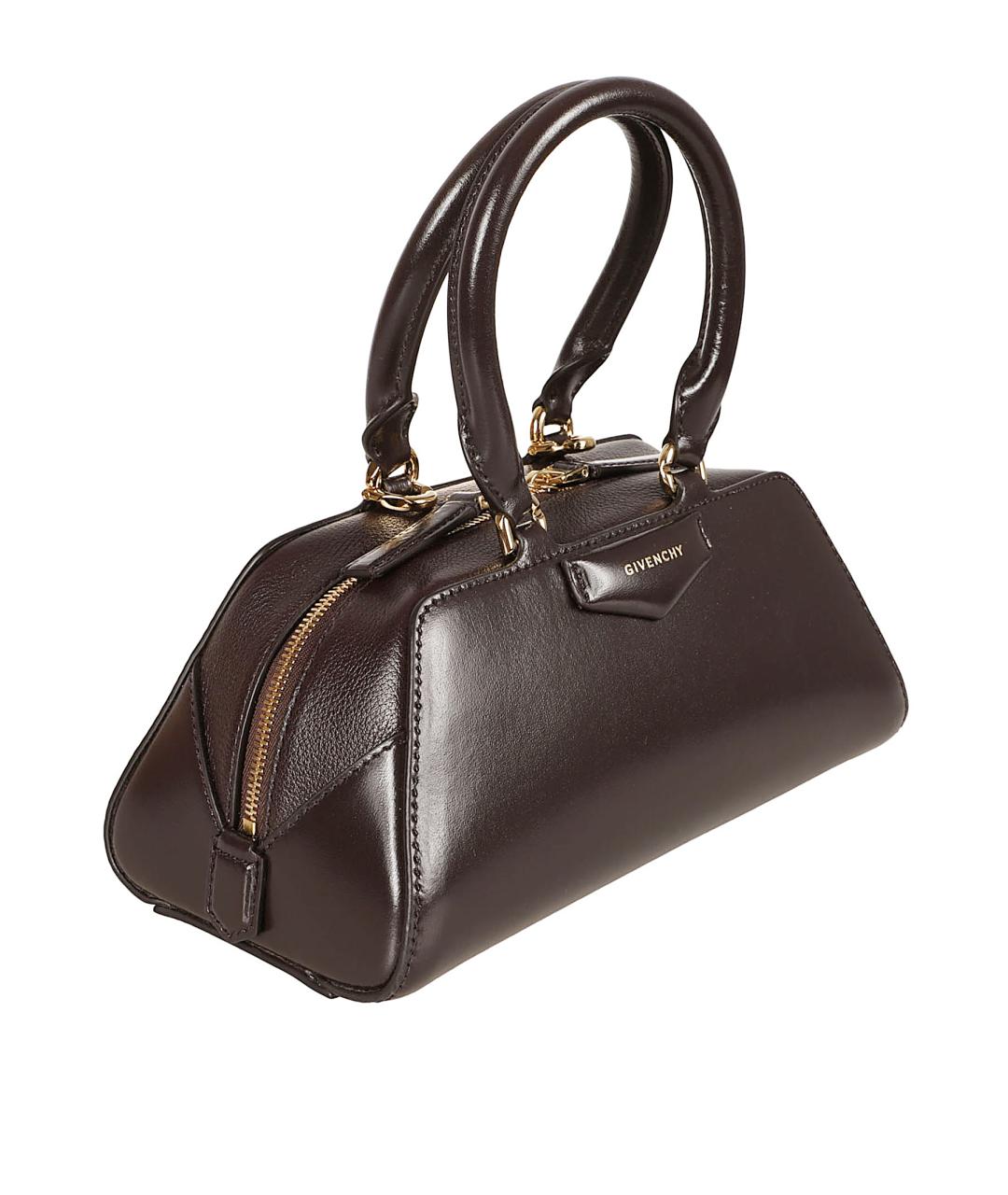 GIVENCHY Коричневая кожаная сумка с короткими ручками, фото 3