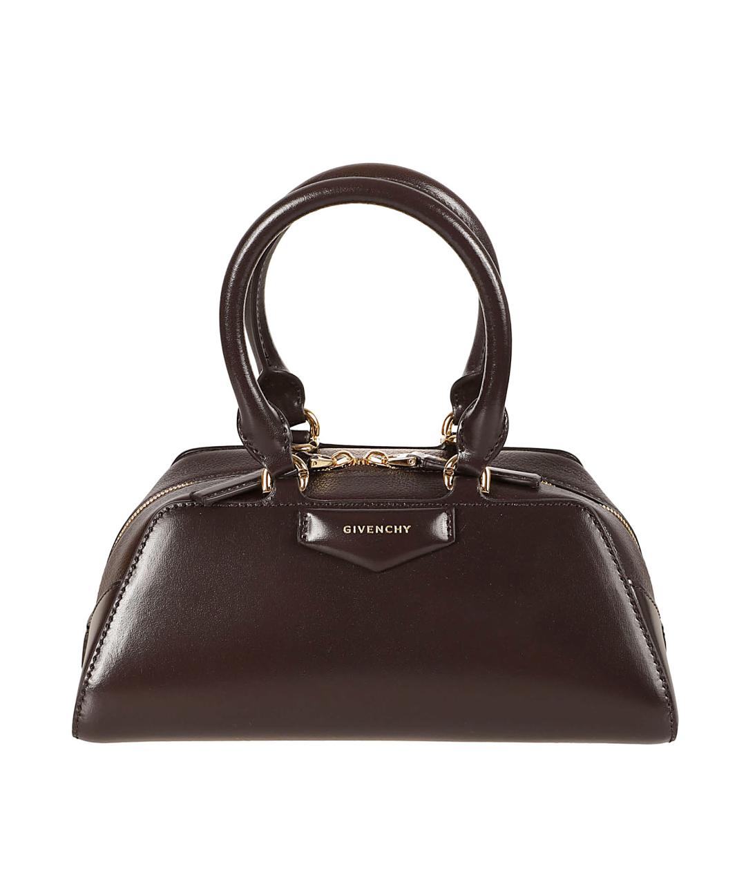 GIVENCHY Коричневая кожаная сумка с короткими ручками, фото 1
