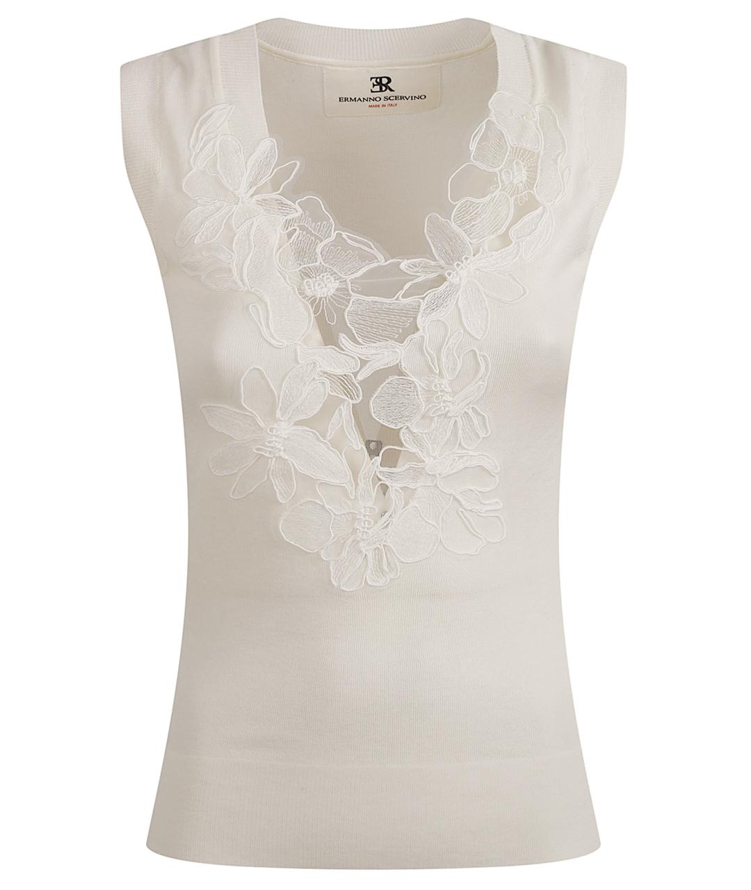 ERMANNO SCERVINO Белая хлопковая майка, фото 1