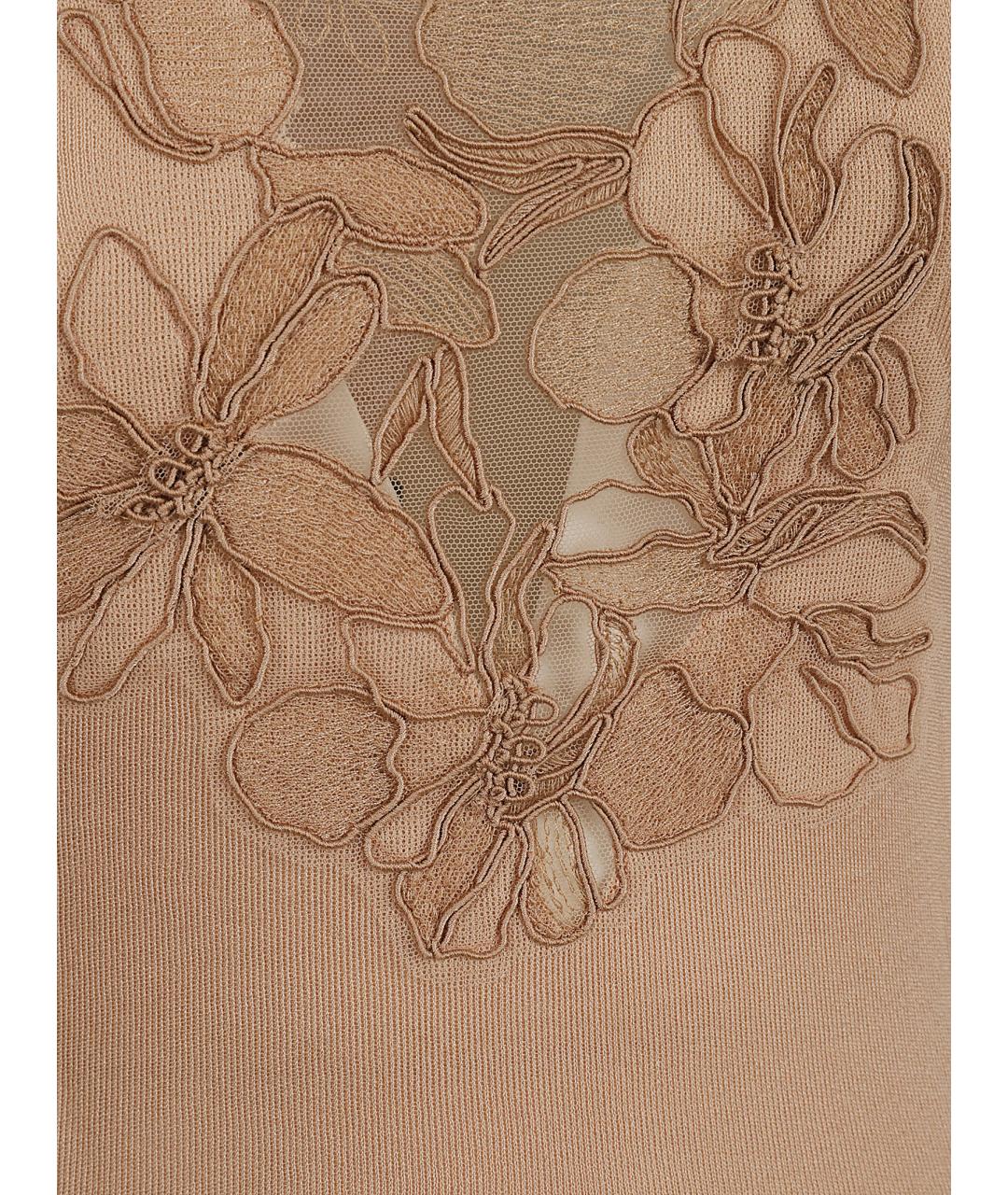 ERMANNO SCERVINO Бежевая хлопковая майка, фото 2