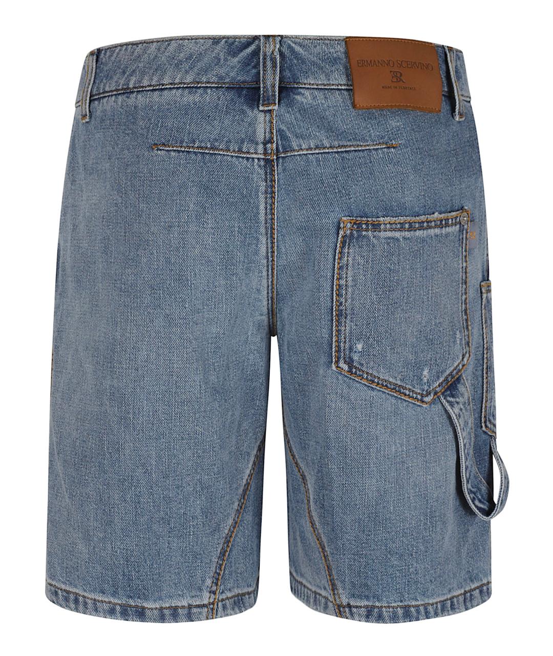 ERMANNO SCERVINO Синие хлопковые шорты, фото 3