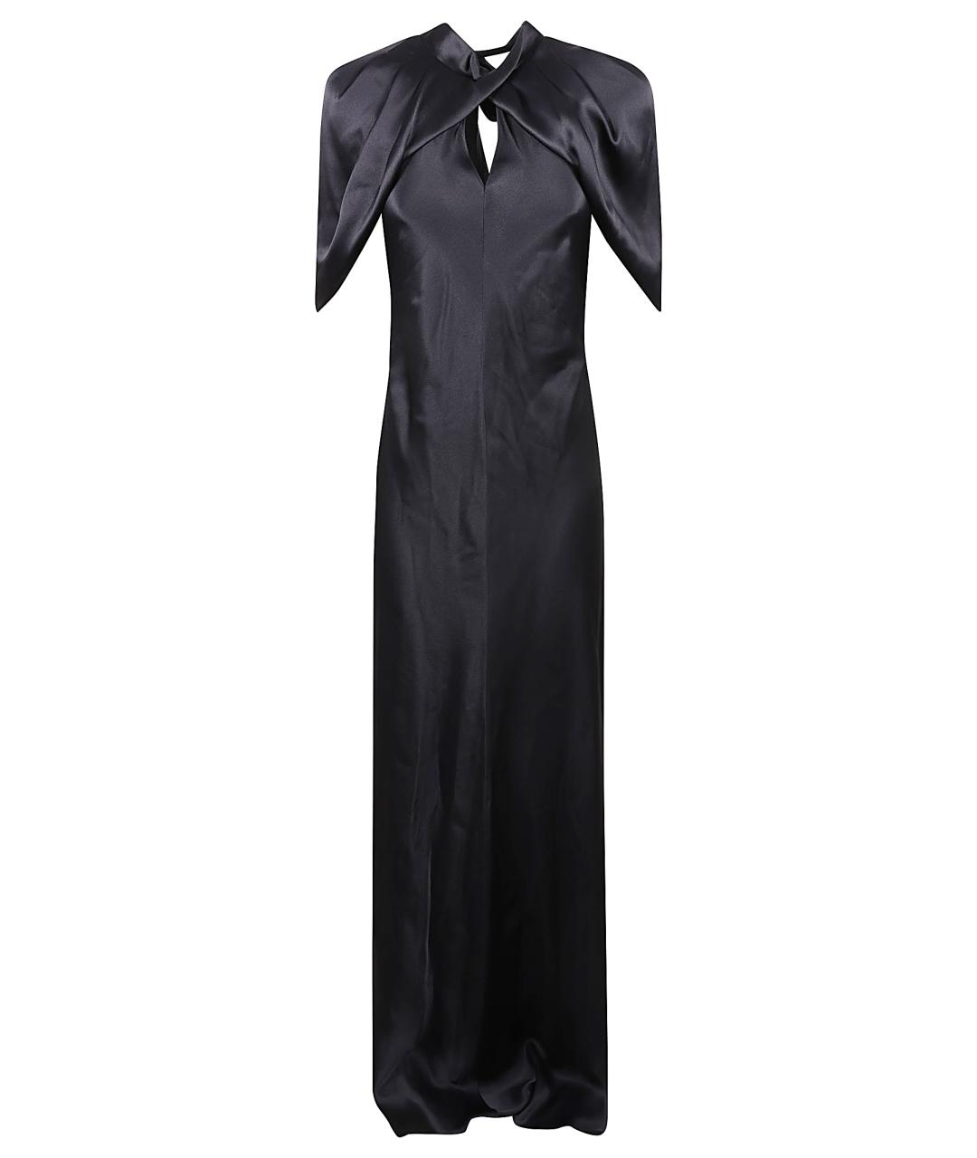 ALBERTA FERRETTI Темно-синее ацетатное вечернее платье, фото 1