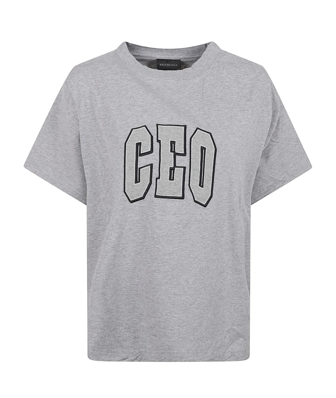 BALENCIAGA Серая хлопковая футболка, фото 1