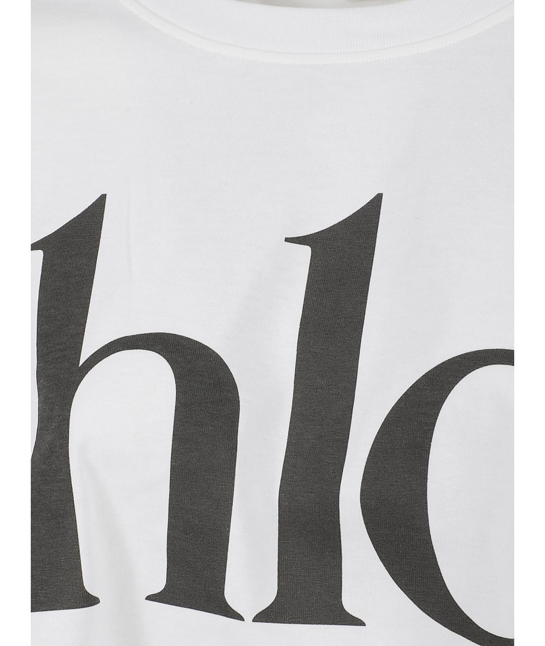 CHLOE Белая хлопковая футболка, фото 2