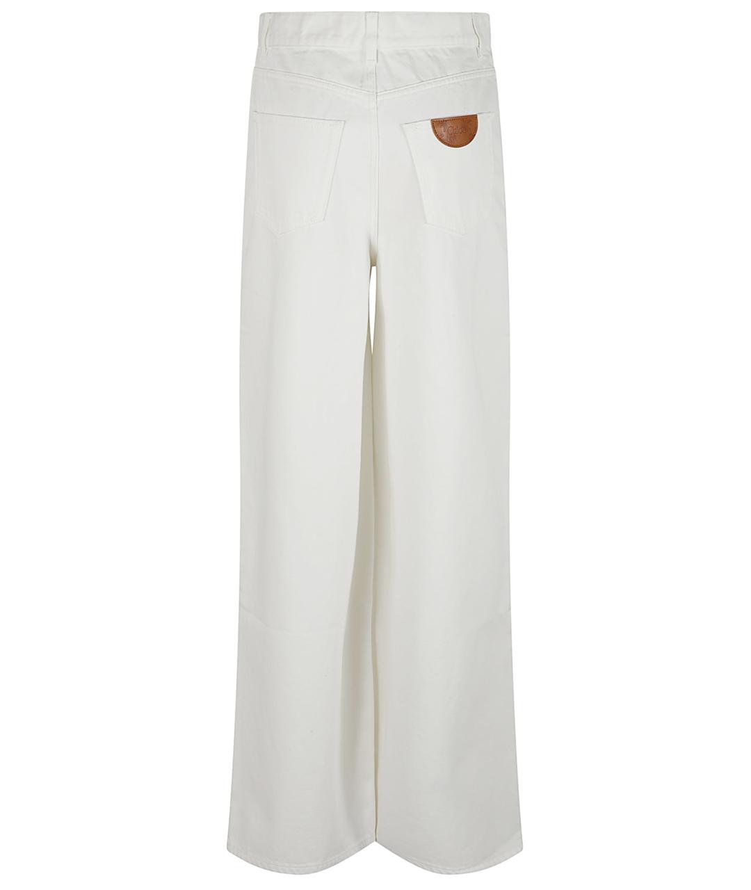 CHLOE Белые хлопковые прямые джинсы, фото 3