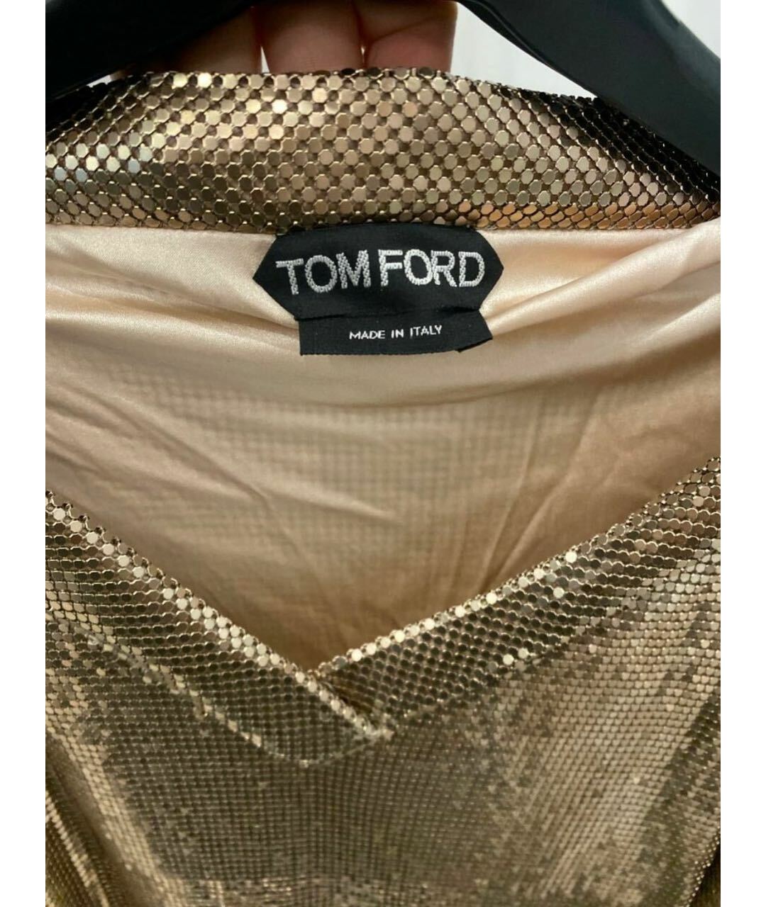 TOM FORD Золотой шелковый джемпер / свитер, фото 3