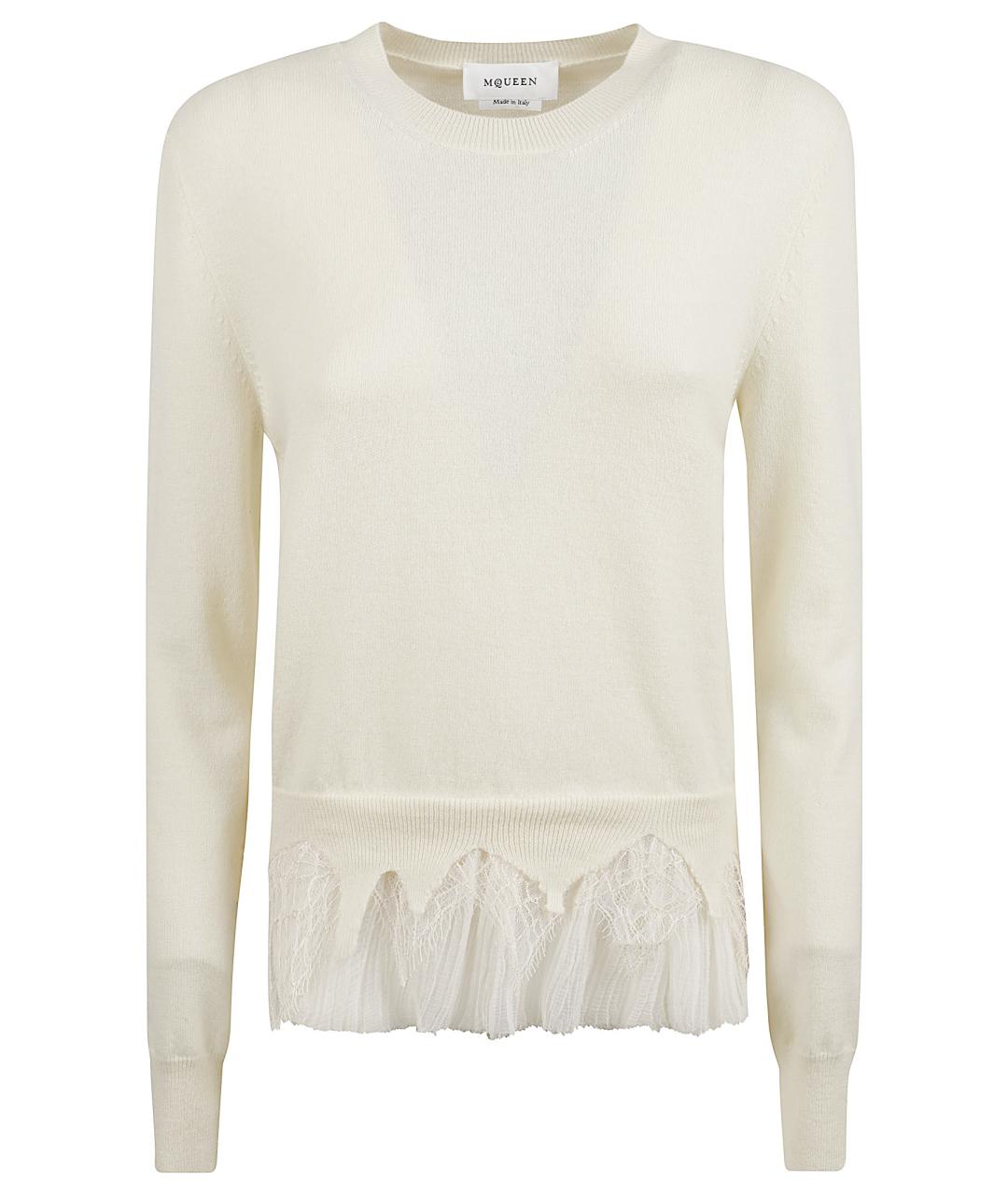 ALEXANDER MCQUEEN Бежевый шерстяной джемпер / свитер, фото 1