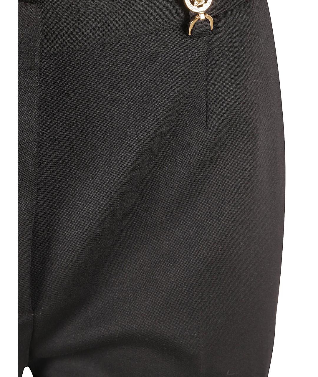 VERSACE Черные шерстяные прямые брюки, фото 3