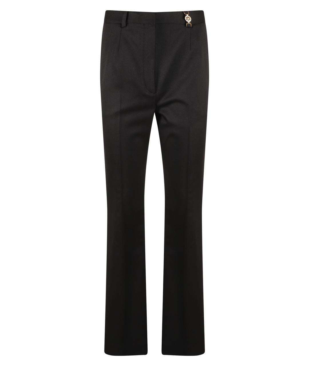 VERSACE Черные шерстяные прямые брюки, фото 1