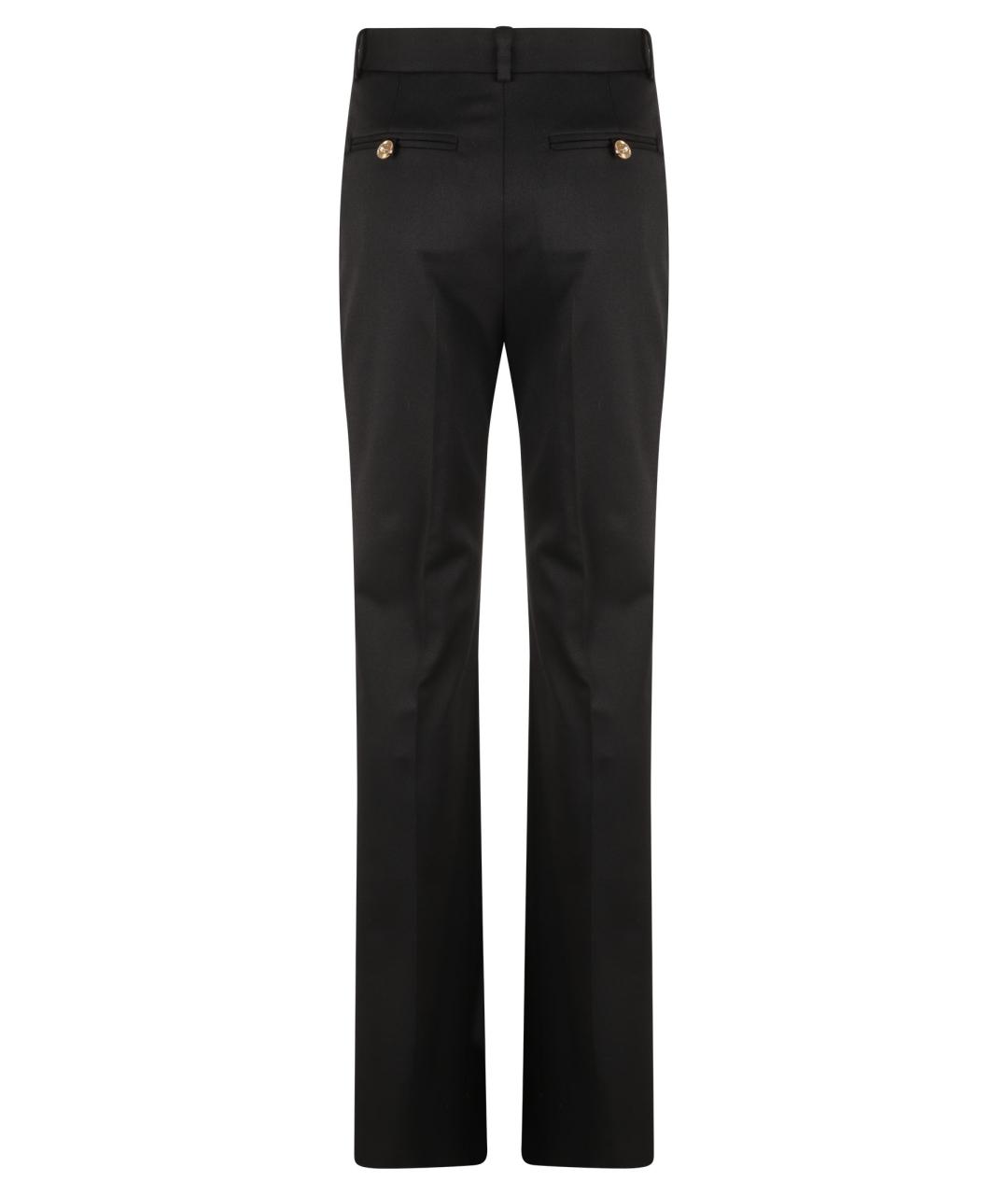 VERSACE Черные шерстяные прямые брюки, фото 2