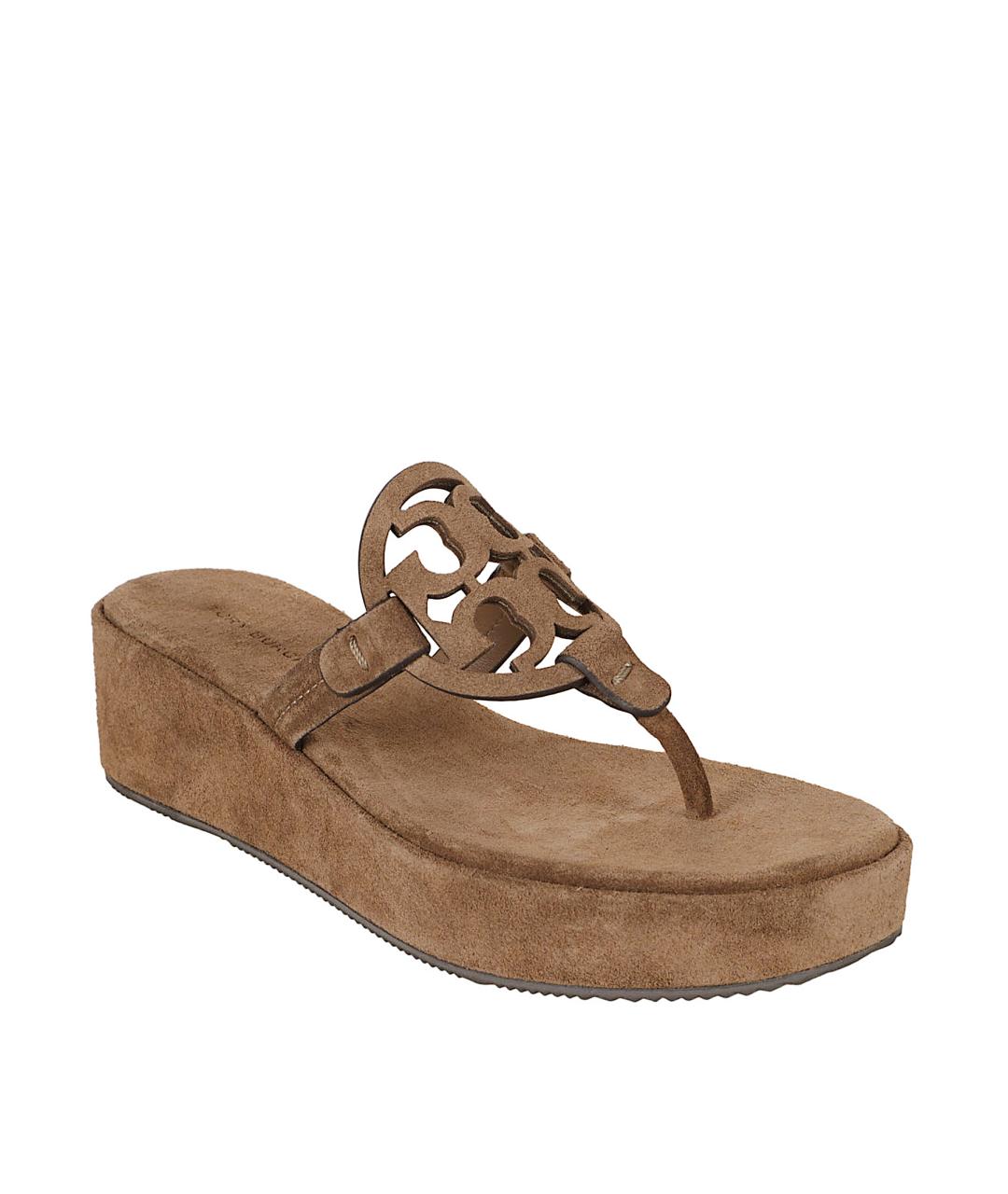 TORY BURCH Бежевые замшевые сандалии, фото 2