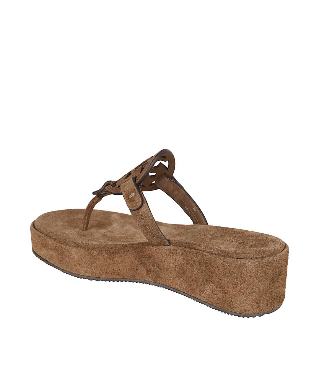 TORY BURCH Бежевые замшевые сандалии, фото 3