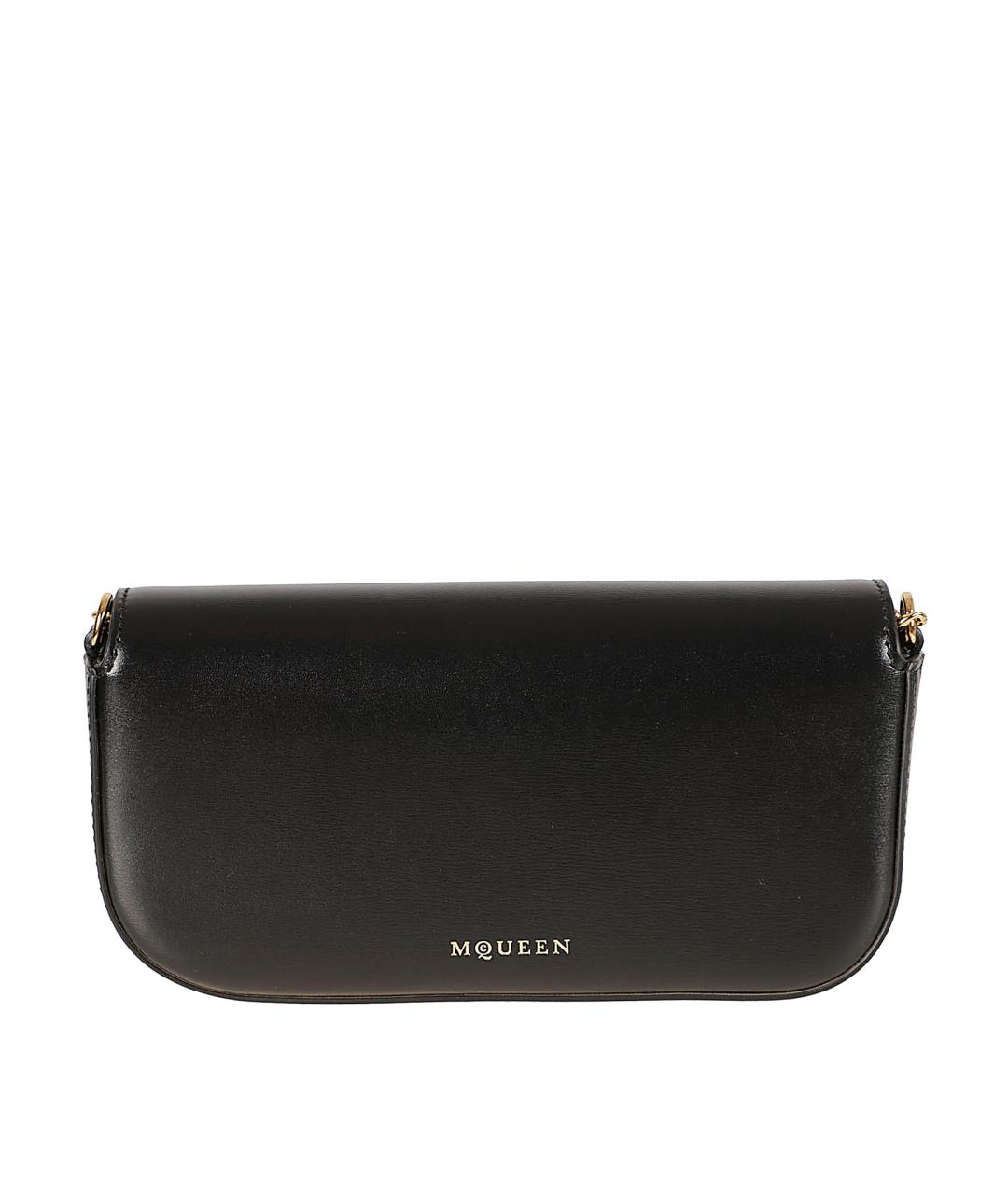 ALEXANDER MCQUEEN Черная кожаная сумка через плечо, фото 2