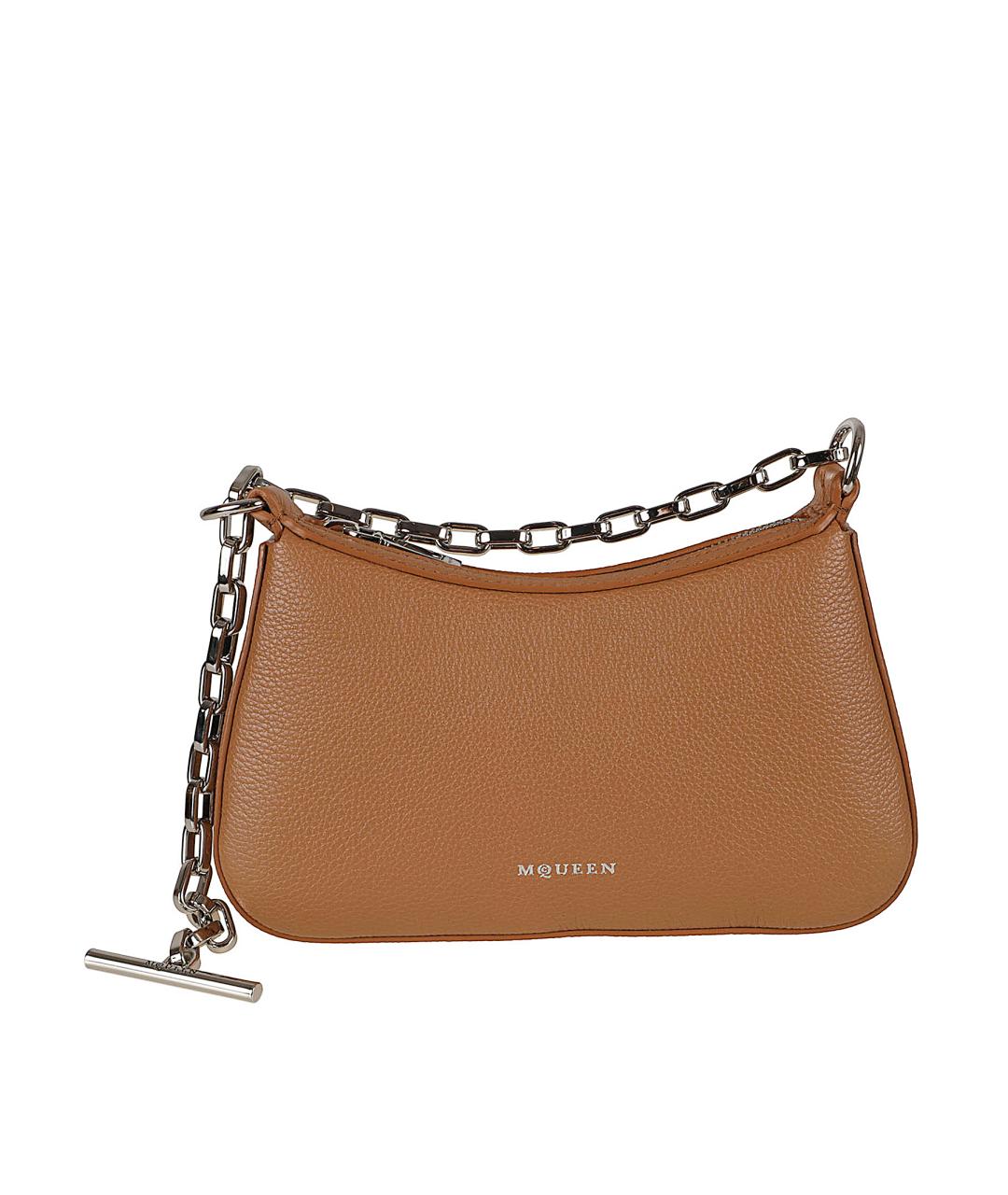 ALEXANDER MCQUEEN Коричневая кожаная сумка через плечо, фото 1