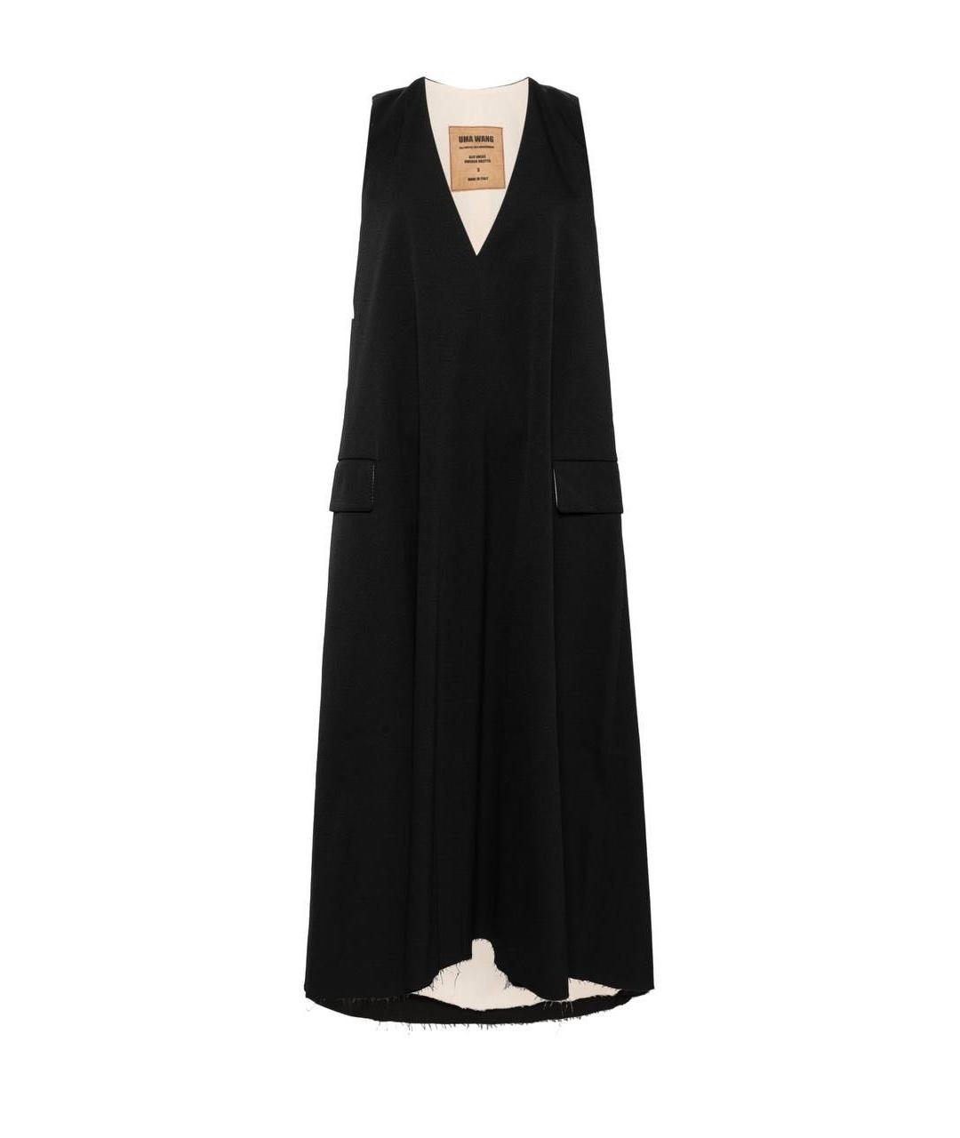 UMA WANG Черное полиэстеровое платье, фото 1