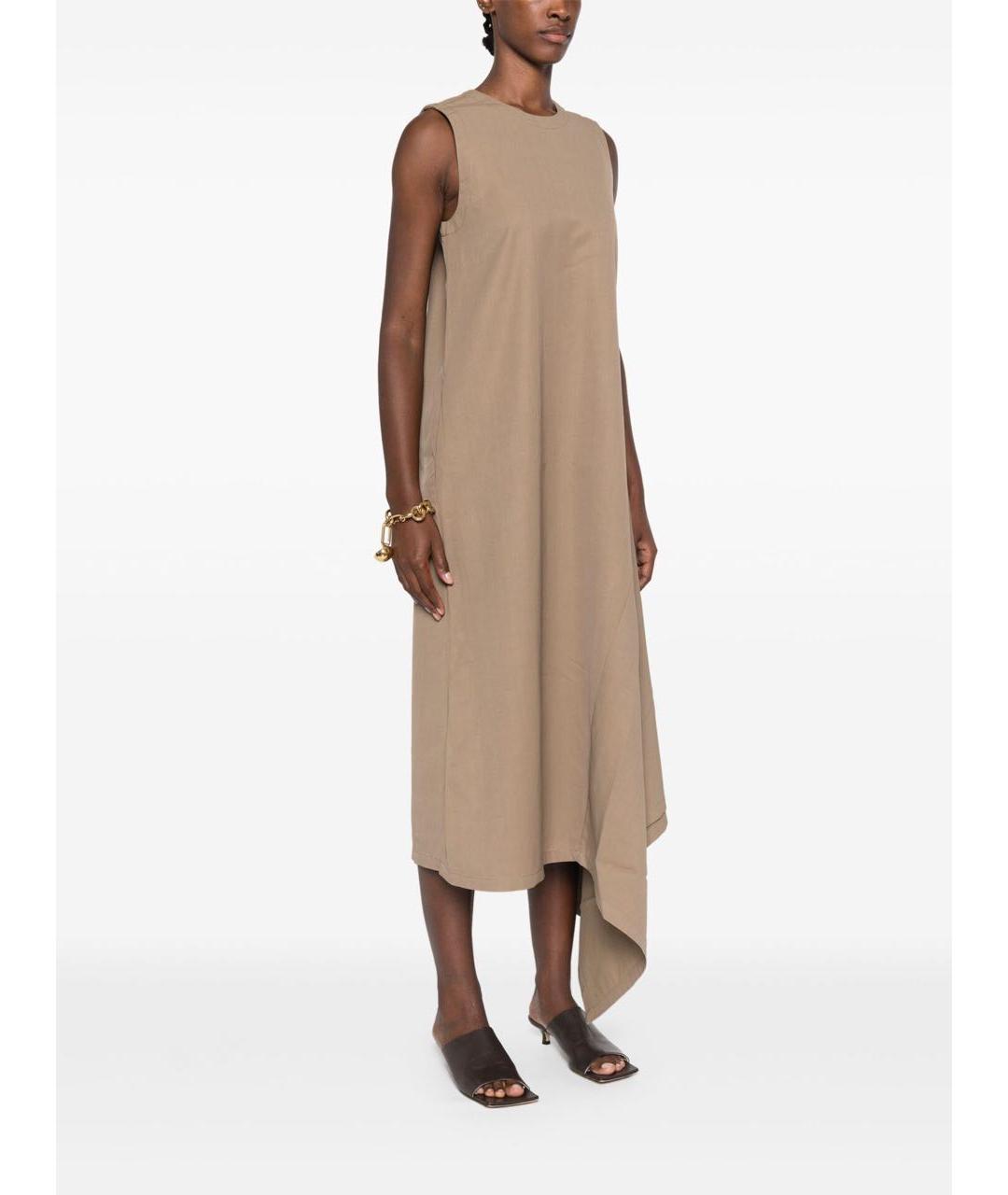 UMA WANG Бежевое вискозное платье, фото 2