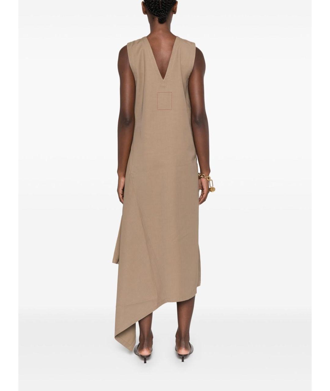 UMA WANG Бежевое вискозное платье, фото 3