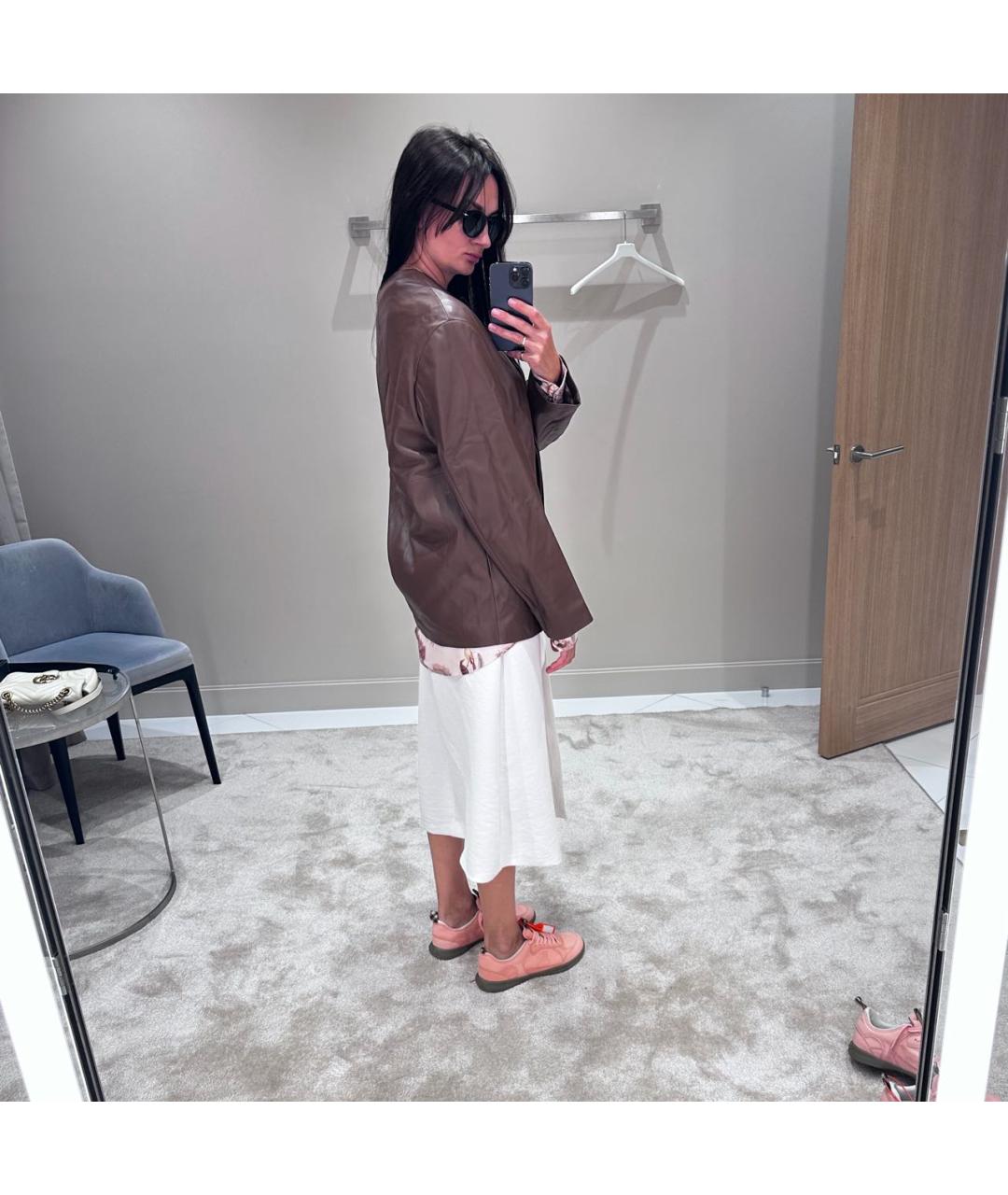 LOULOU DE SAISON Коричневая кожаная куртка, фото 2