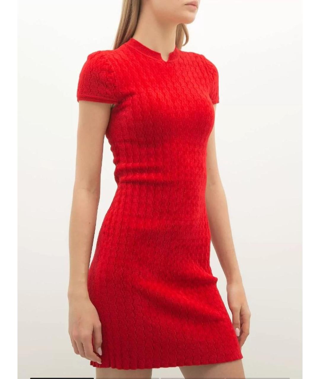 CHANEL Красное вискозное коктейльное платье, фото 2