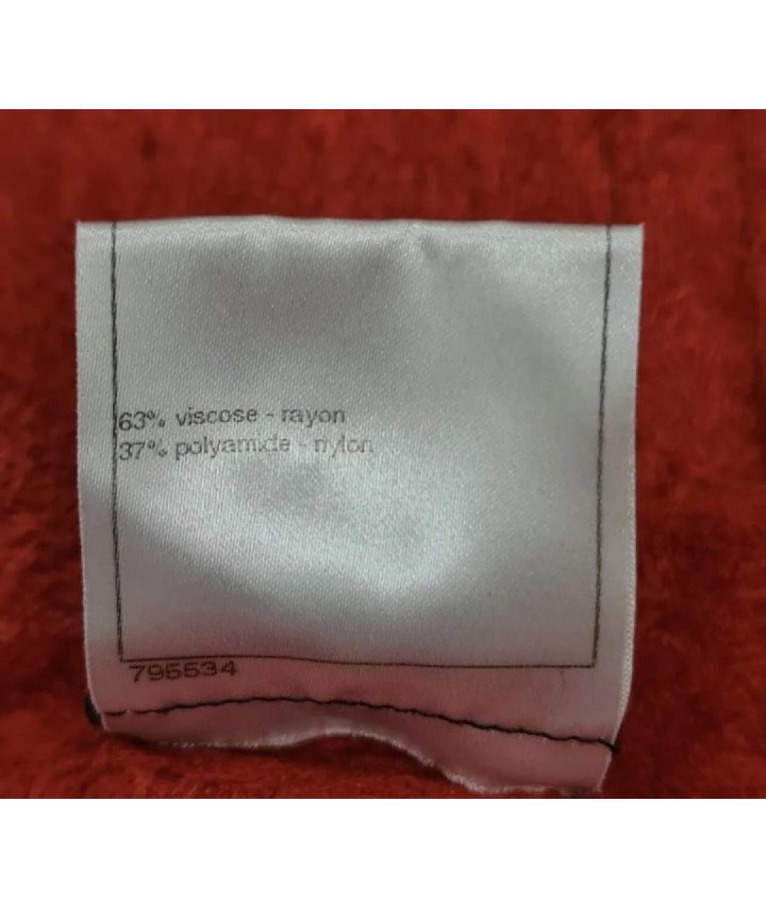 CHANEL Красное вискозное коктейльное платье, фото 4