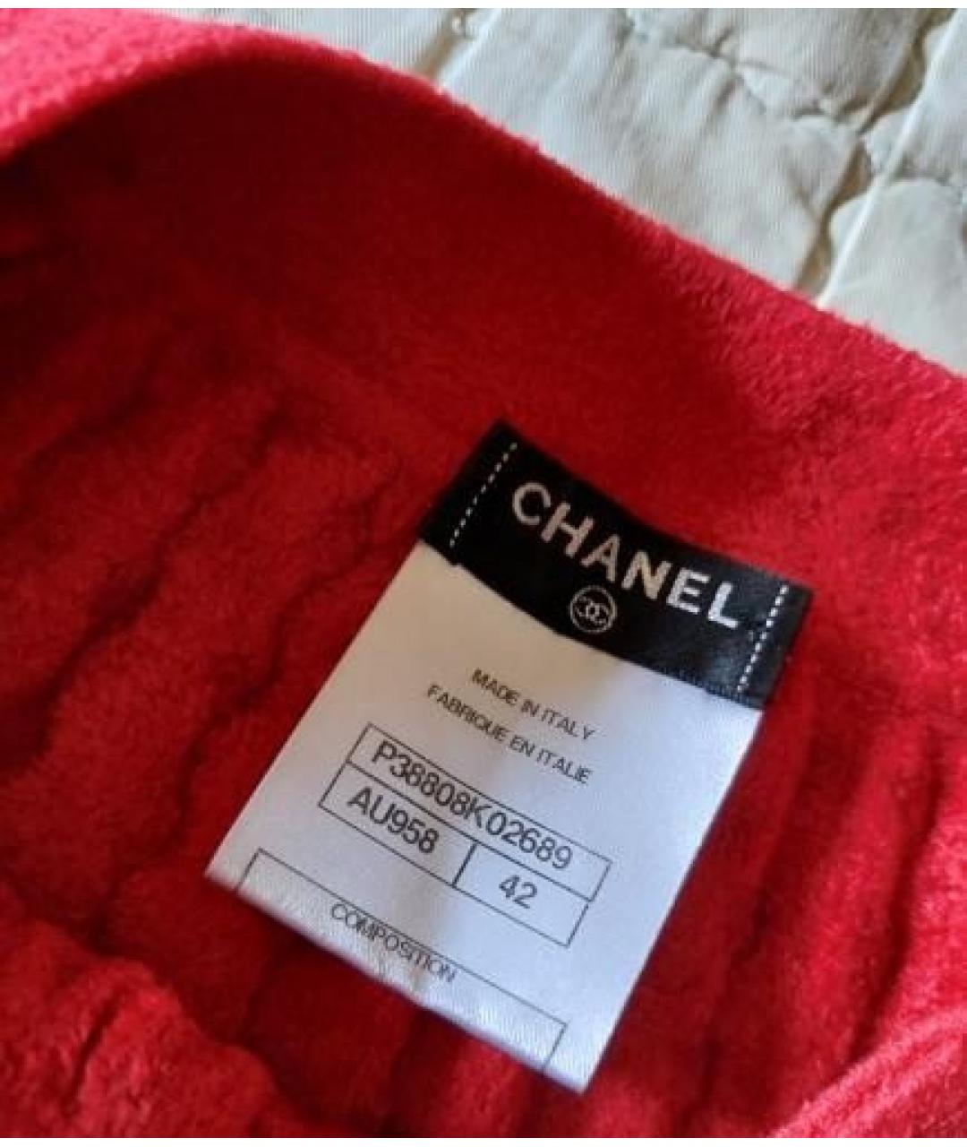 CHANEL Красное вискозное коктейльное платье, фото 3