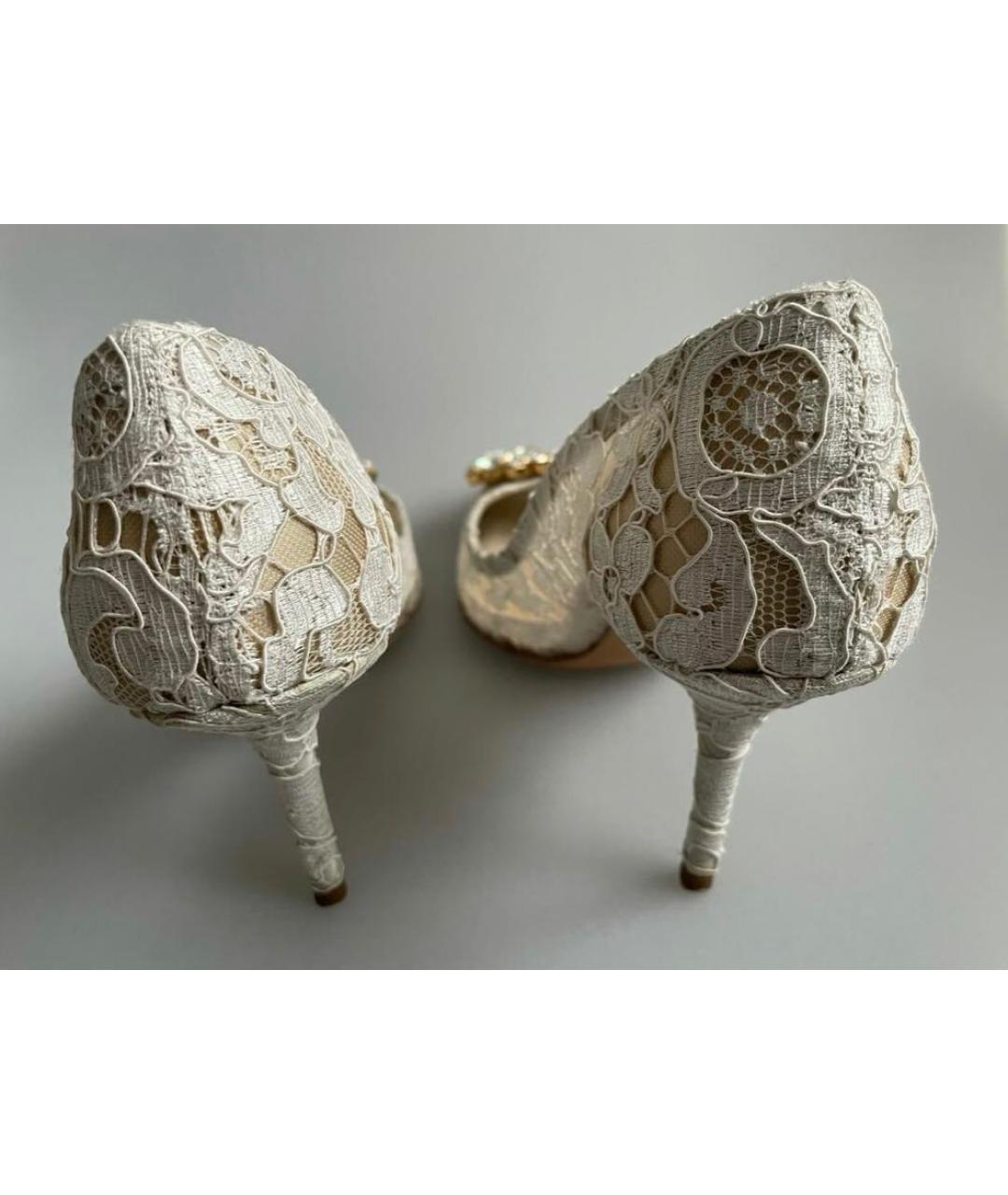 DOLCE&GABBANA Белые текстильные туфли, фото 4