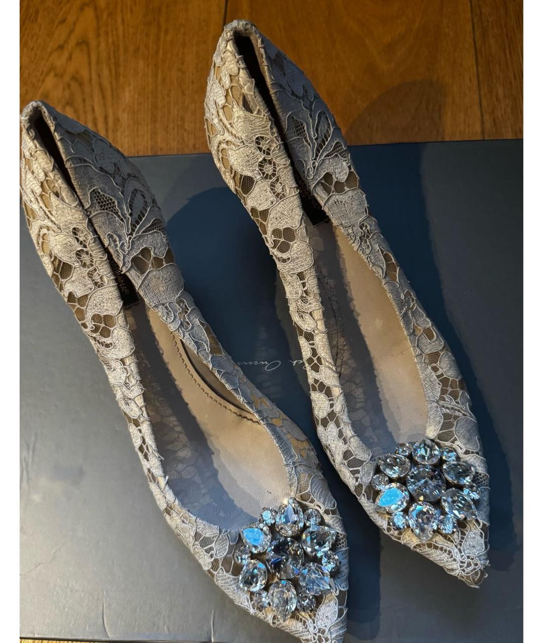 DOLCE&GABBANA Белые текстильные туфли, фото 5