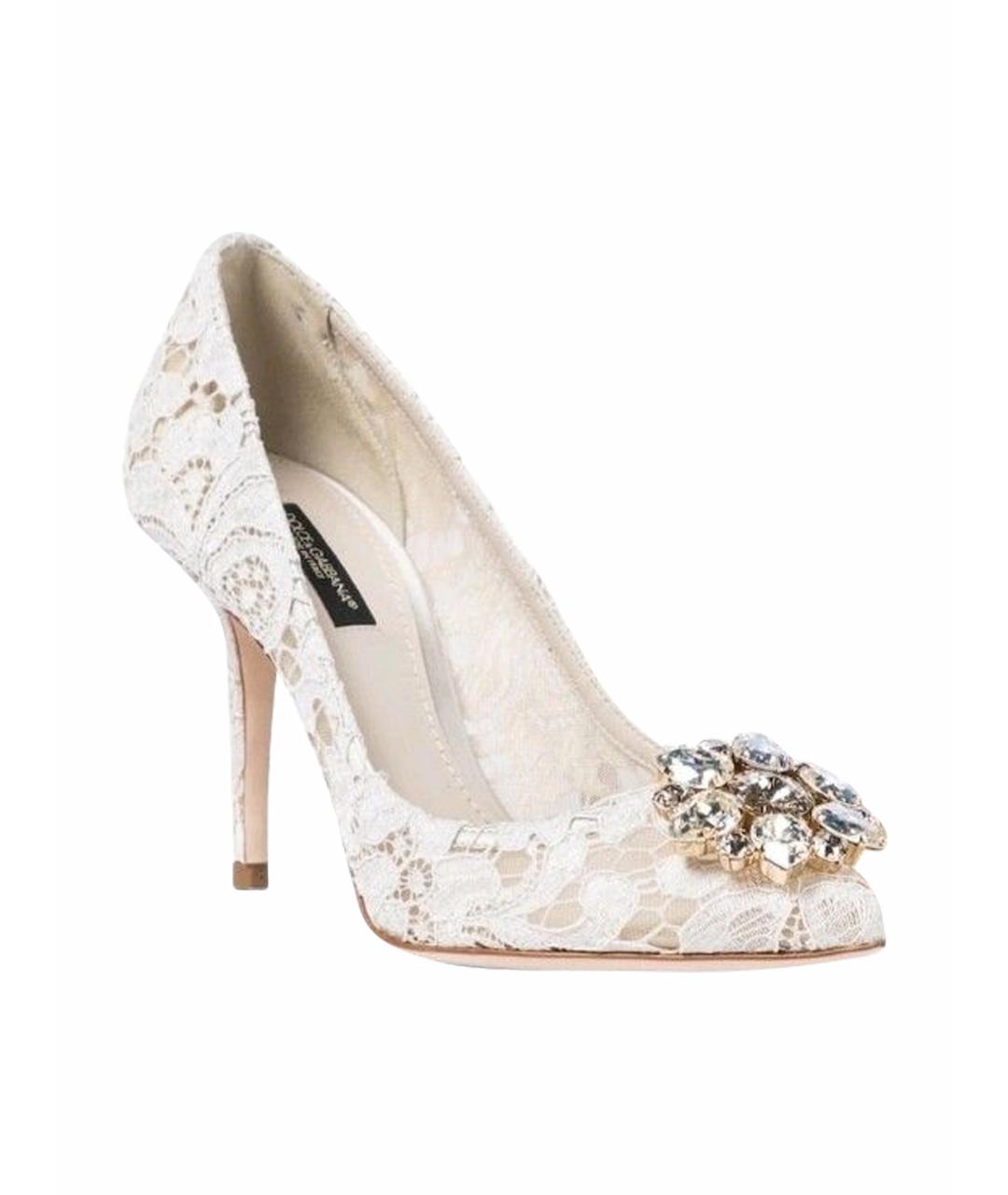 DOLCE&GABBANA Белые текстильные туфли, фото 1