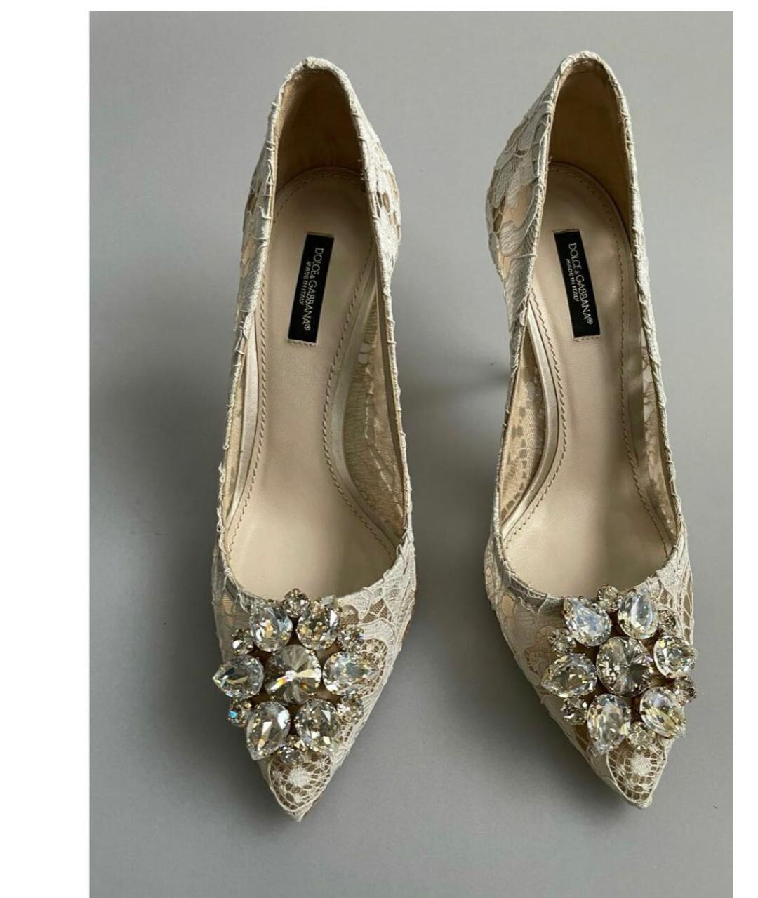 DOLCE&GABBANA Белые текстильные туфли, фото 3