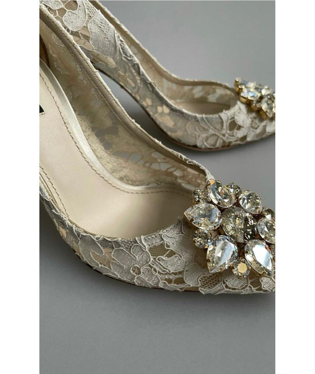 DOLCE&GABBANA Белые текстильные туфли, фото 2