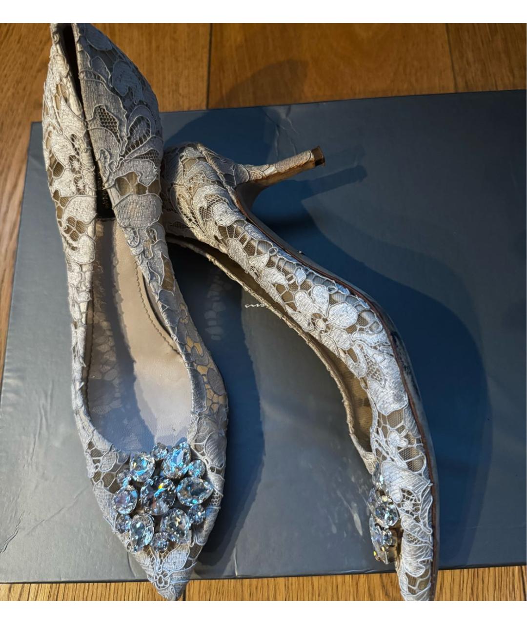 DOLCE&GABBANA Белые текстильные туфли, фото 7