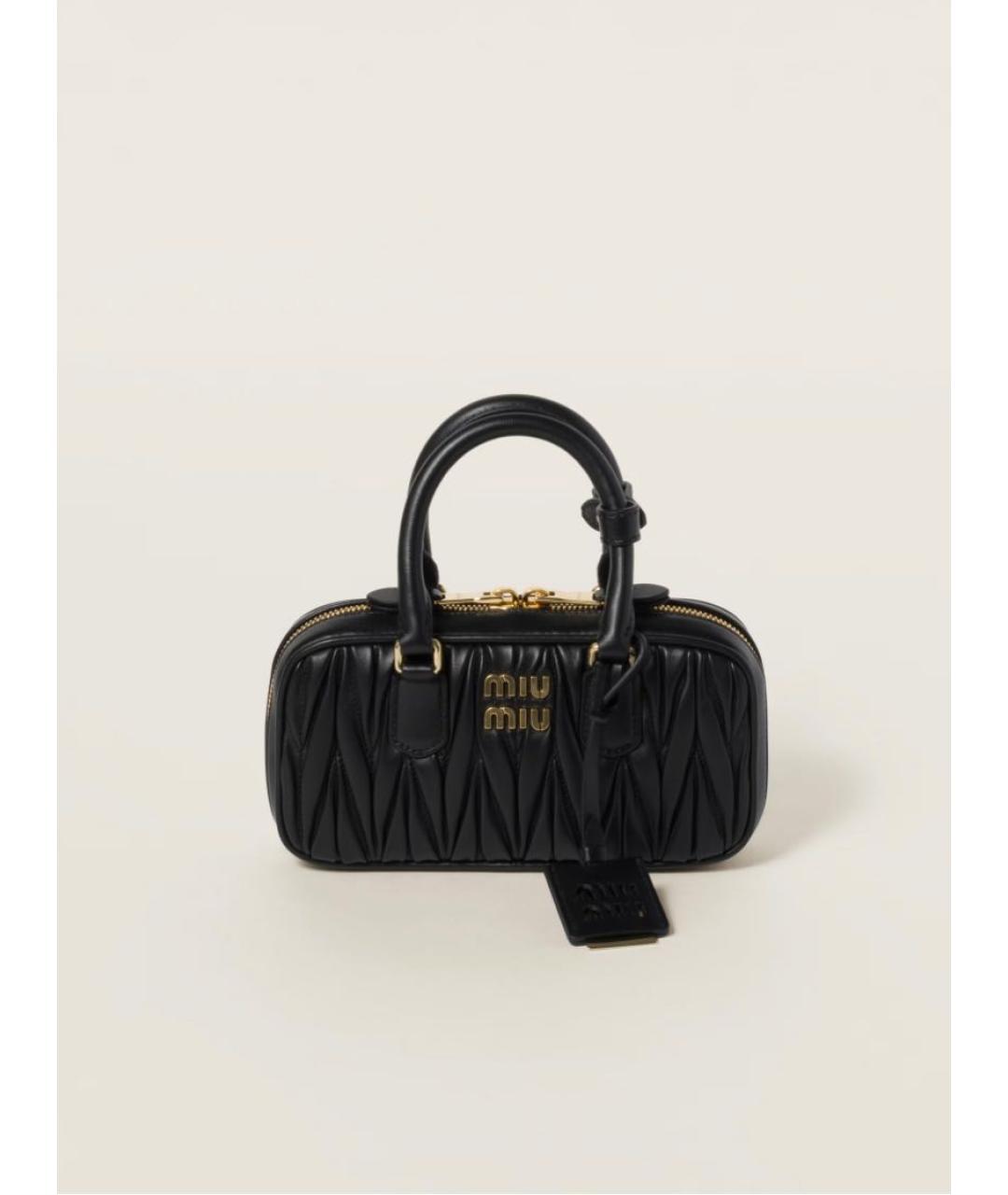 MIU MIU Черная кожаная сумка через плечо, фото 4