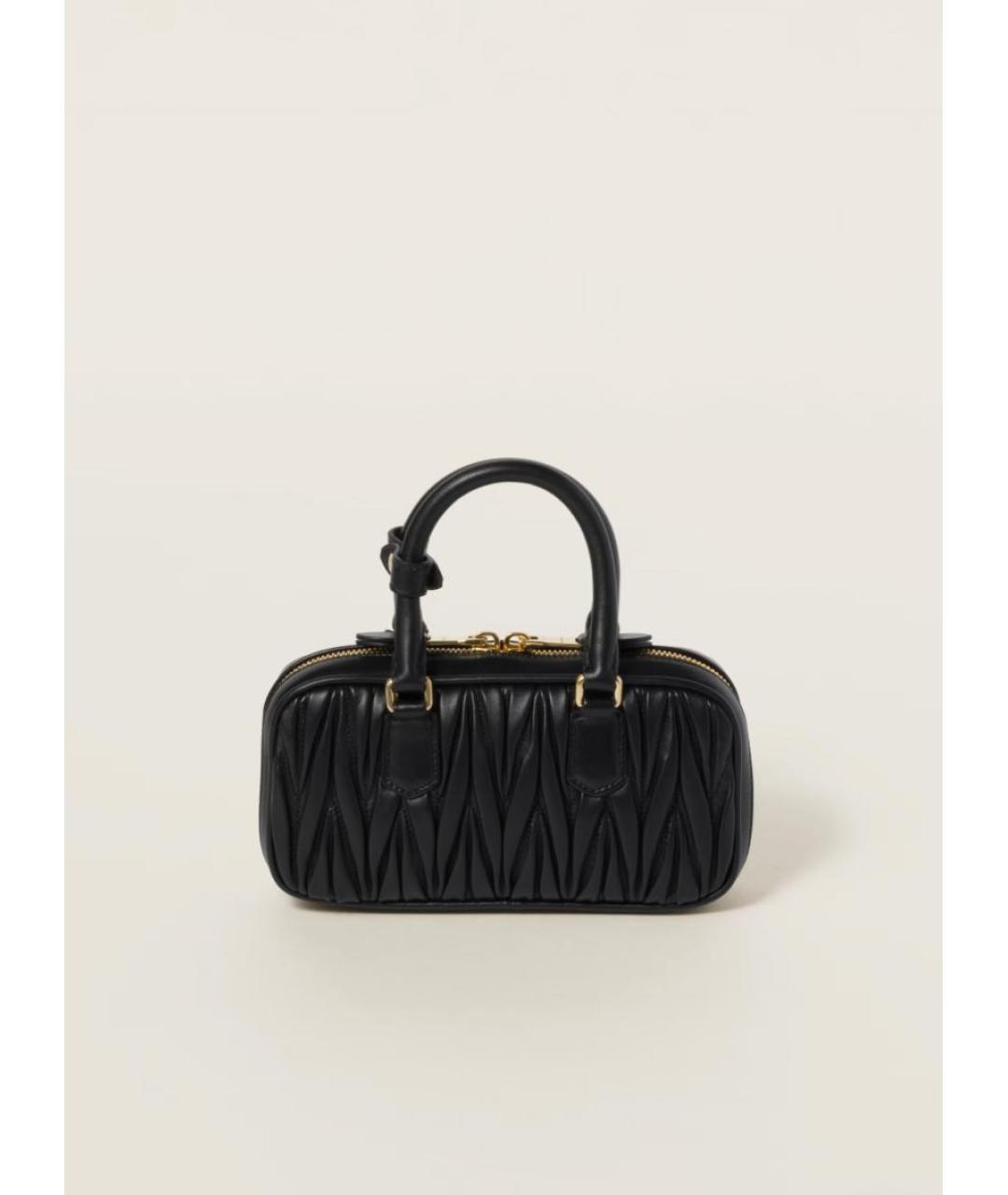 MIU MIU Черная кожаная сумка через плечо, фото 3