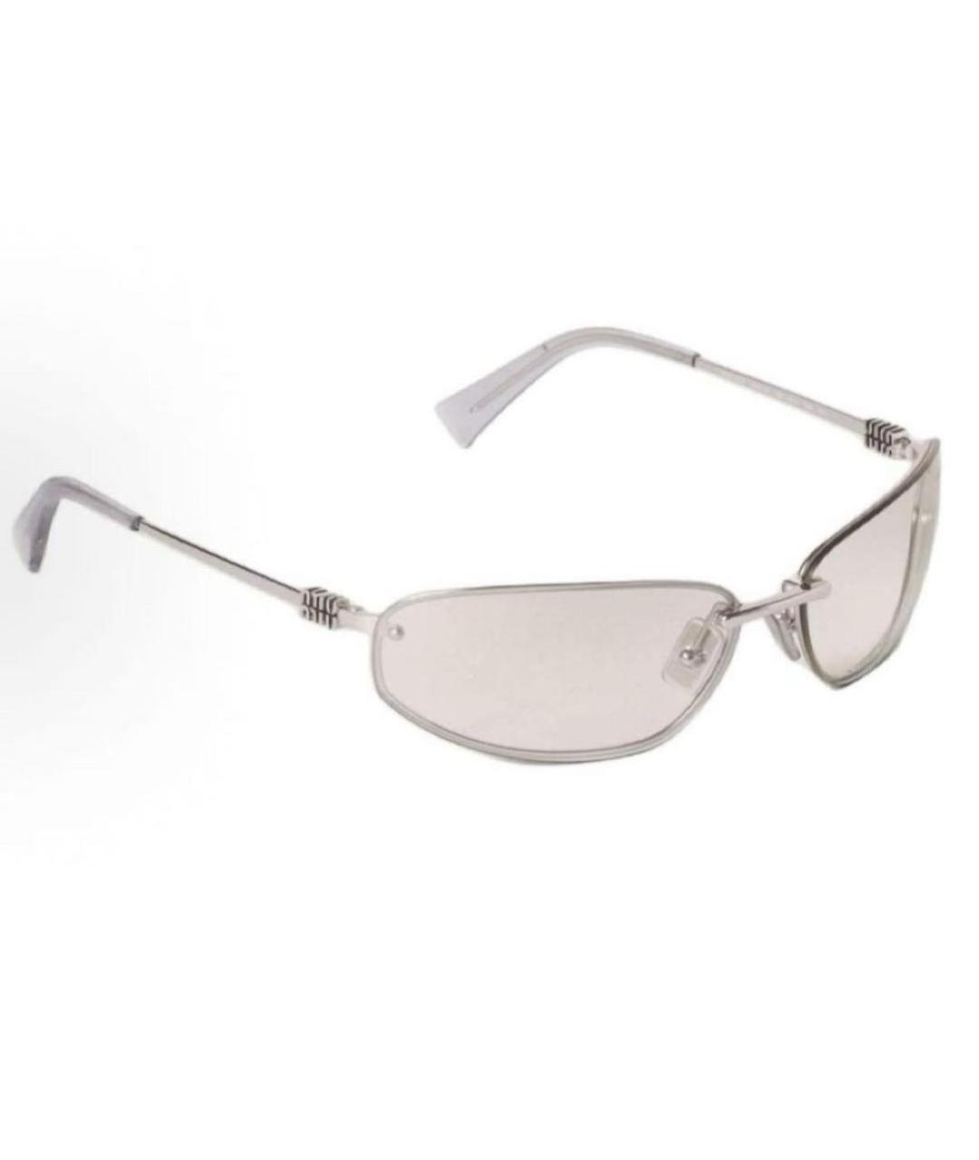 MIU MIU Серебряные металлические солнцезащитные очки, фото 2