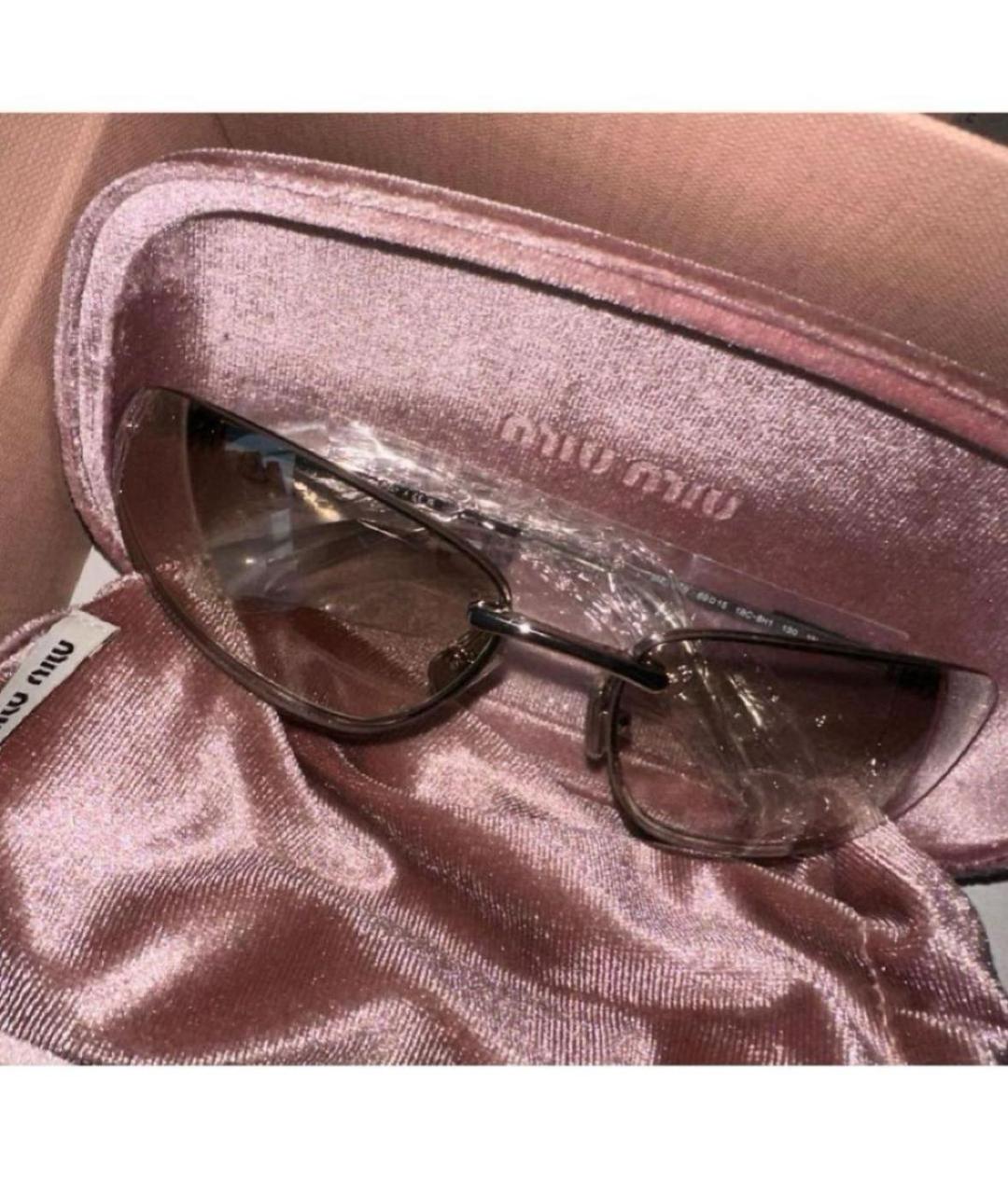 MIU MIU Серебряные металлические солнцезащитные очки, фото 6