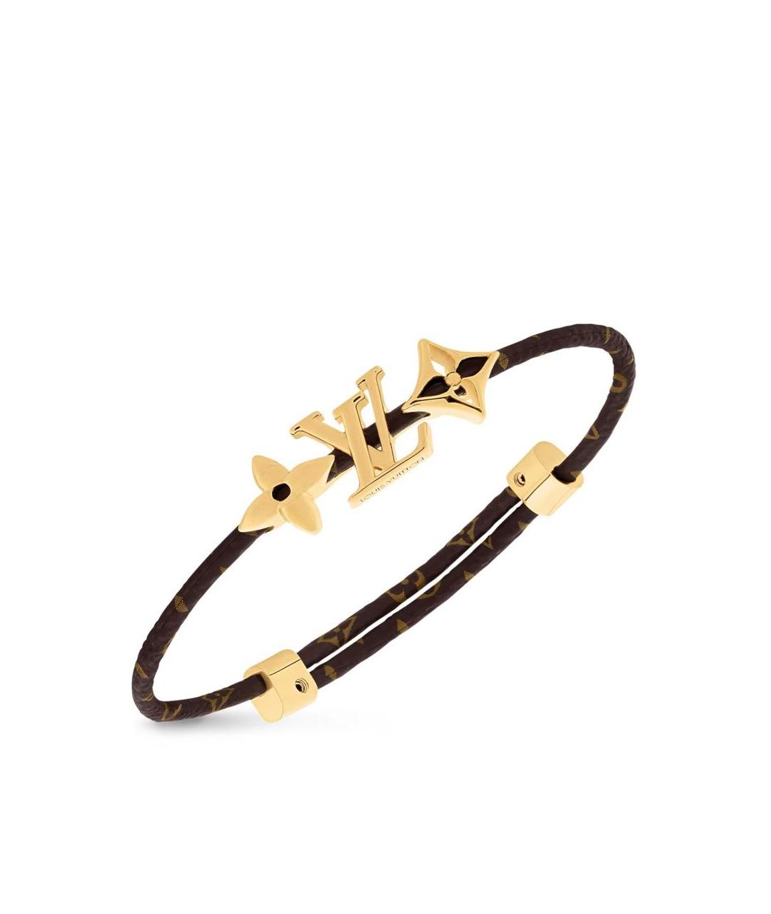 LOUIS VUITTON Коричневый кожаный браслет, фото 2